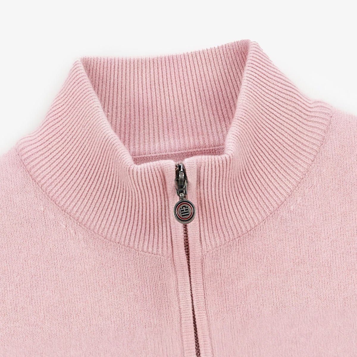 Cotton and wool sweater with zip-up neck SERGE BLANCO Pink