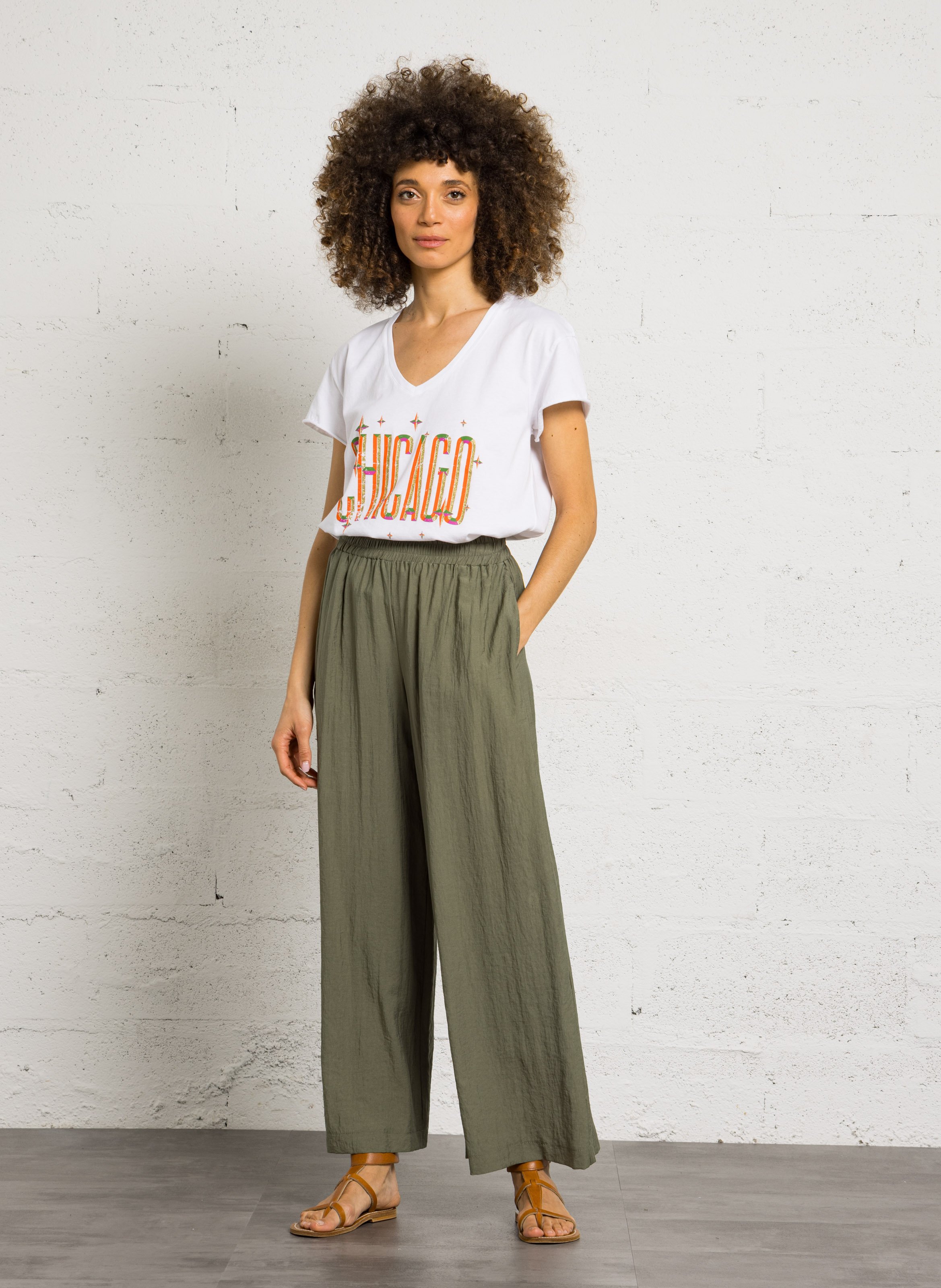 Tee-shirt col rond en coton PLEASE Blanc