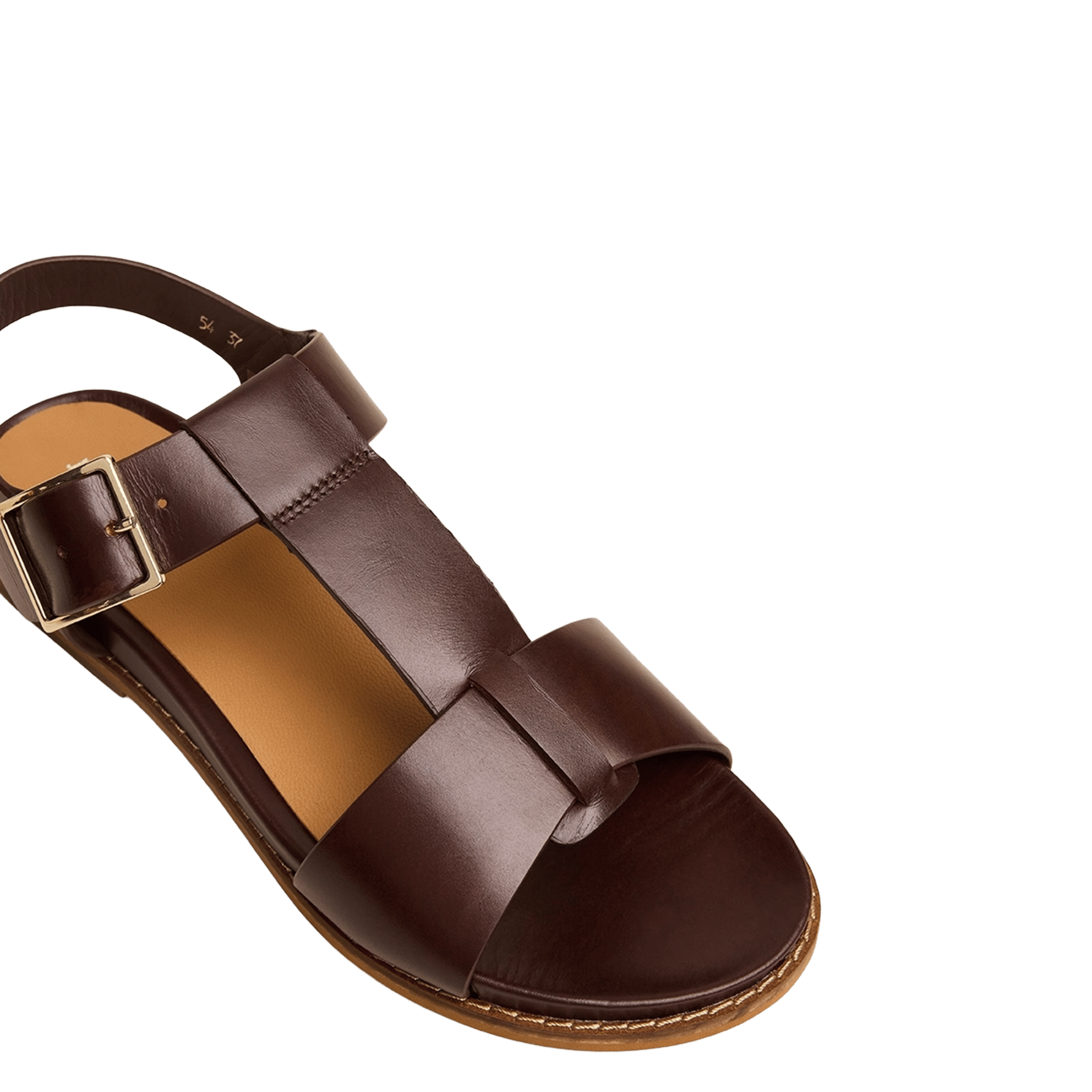 Sandales plate en cuir JONAK Prune