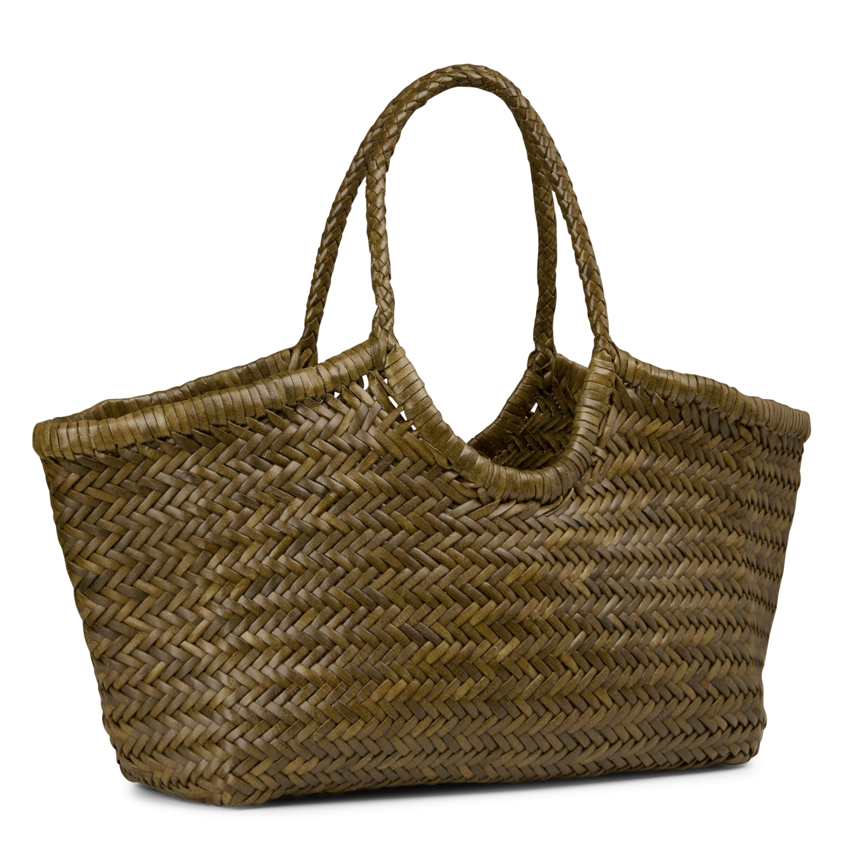 Gevlochten, leren mand DRAGON DIFFUSION Kaki