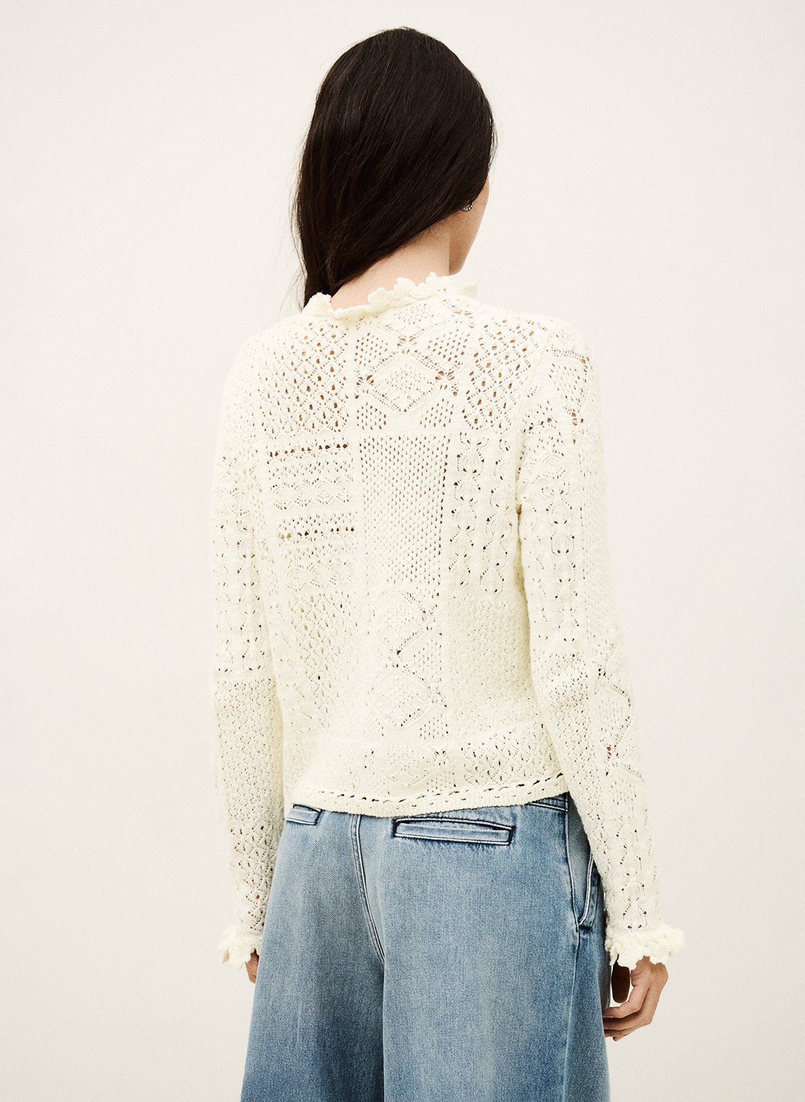 Gehaakte top met V-hals BA&SH Beige