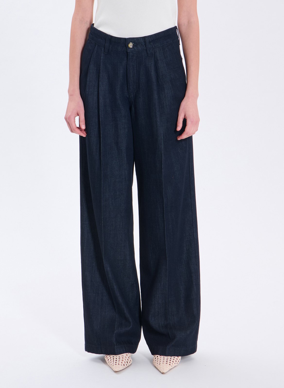 Jean large à taille haute ZAPA Noir