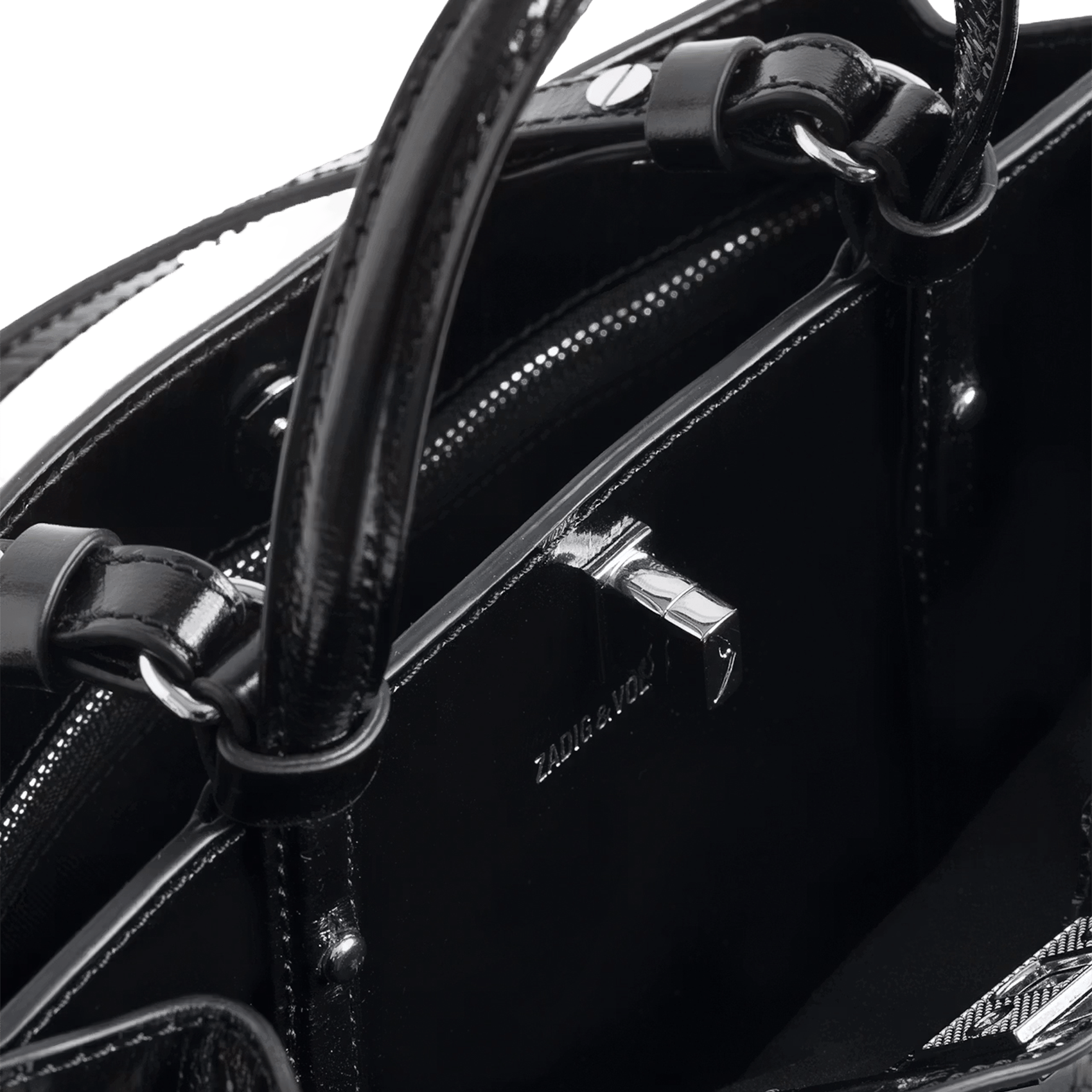 Handtas van lakleer ZADIG&VOLTAIRE Zwart