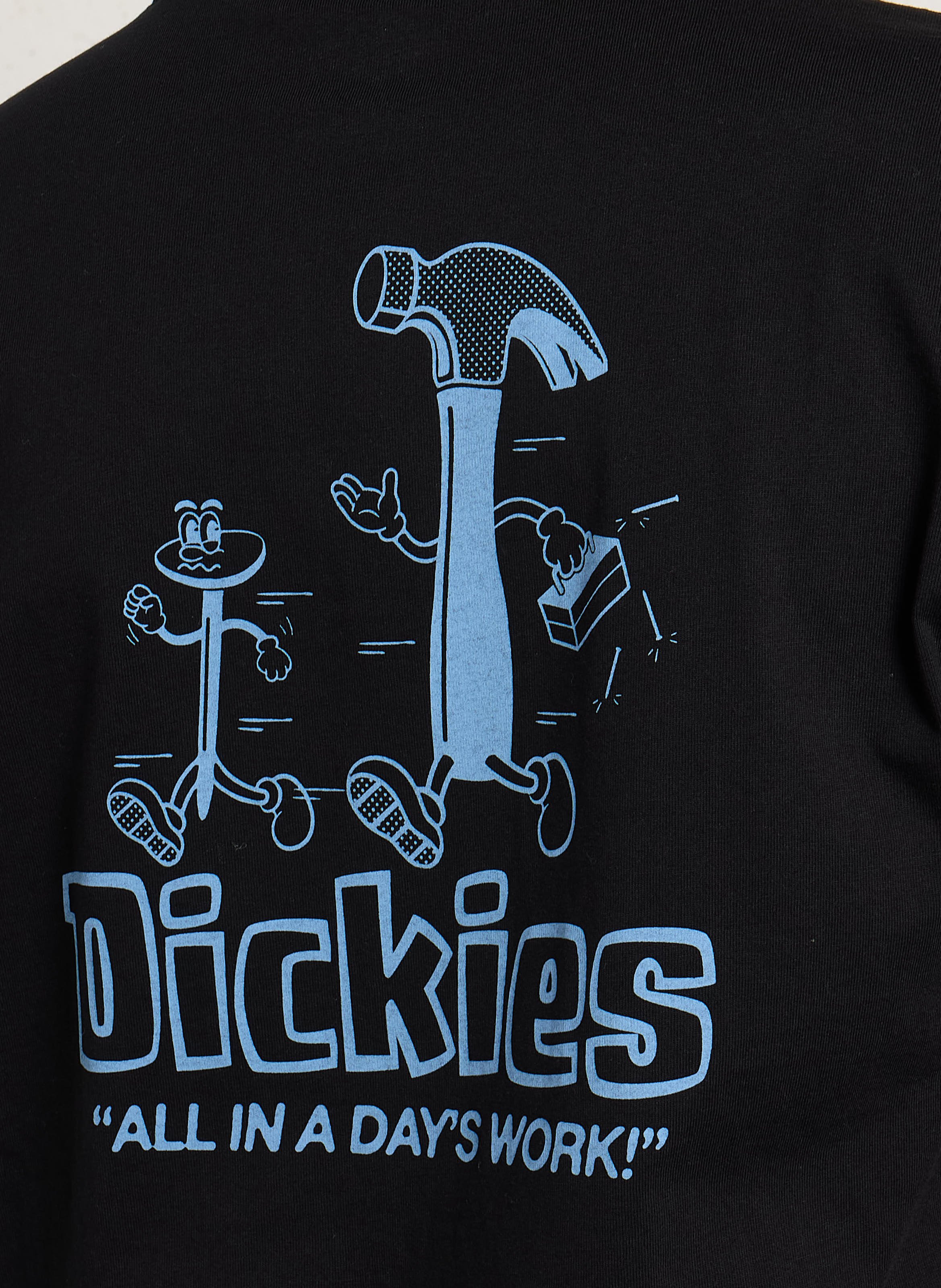 Recht, katoenen T-shirt met zeefdruk DICKIES Zwart