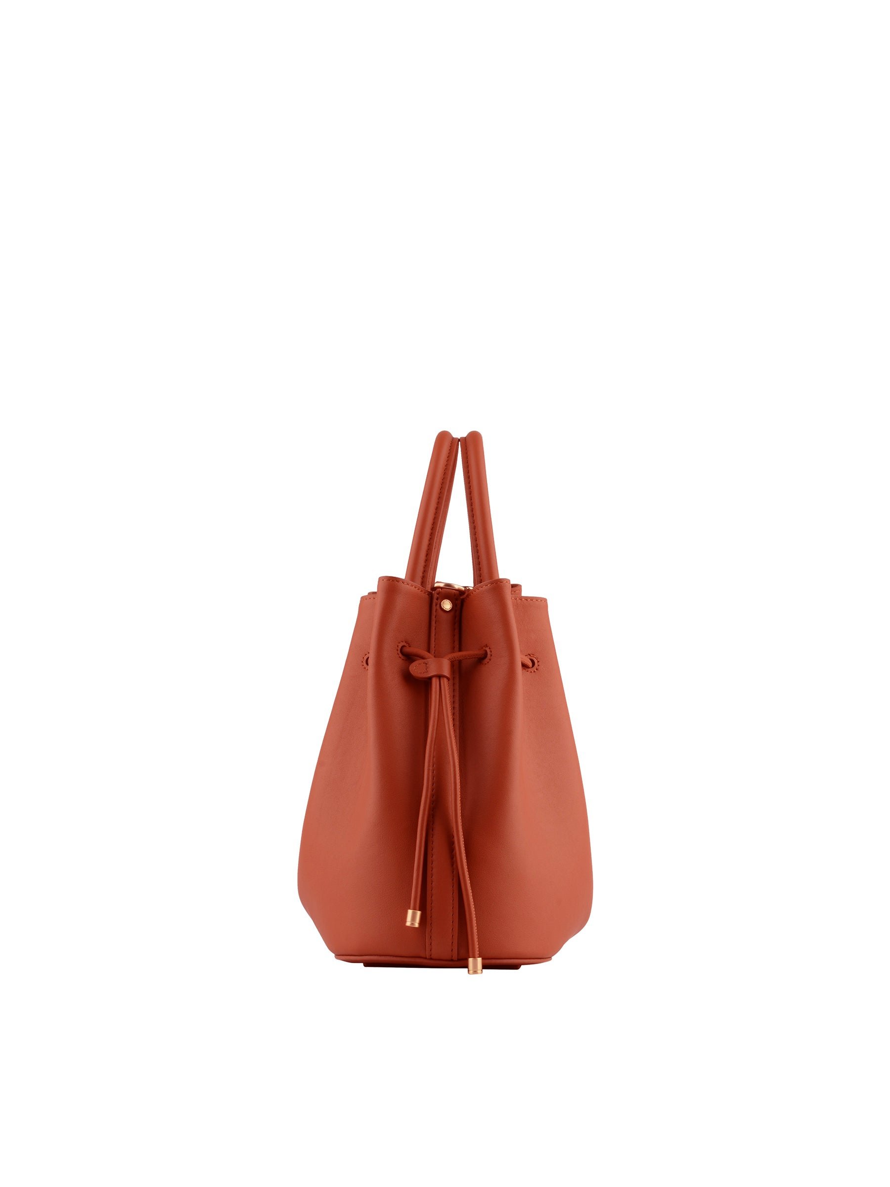 Sac porté main en cuir de vachette POURCHET Orange