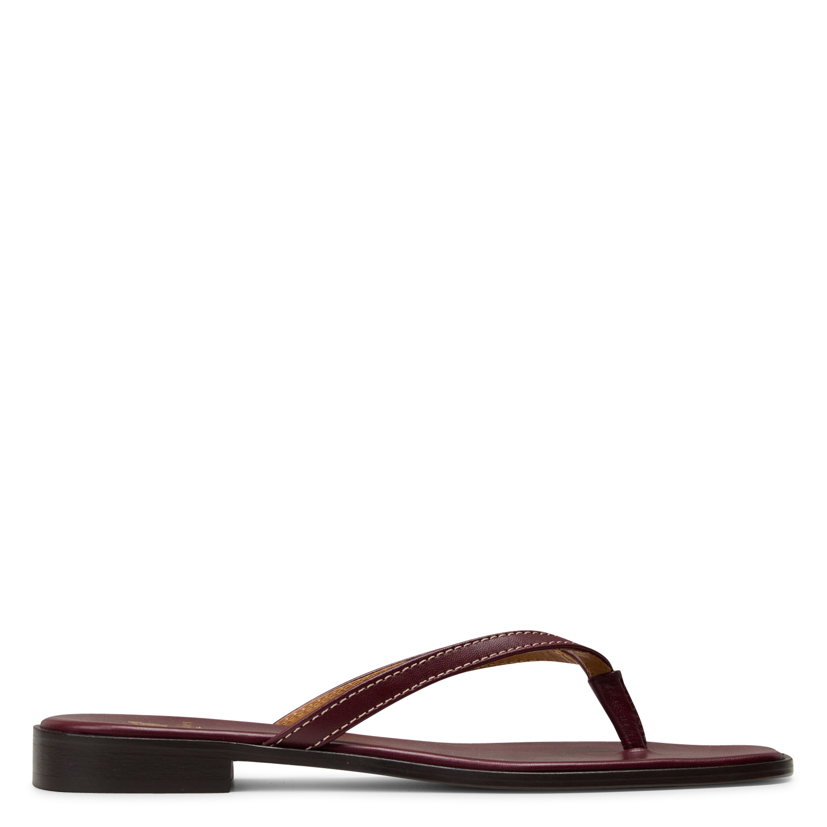 Aouda flat leather sandals BOBBIES Red