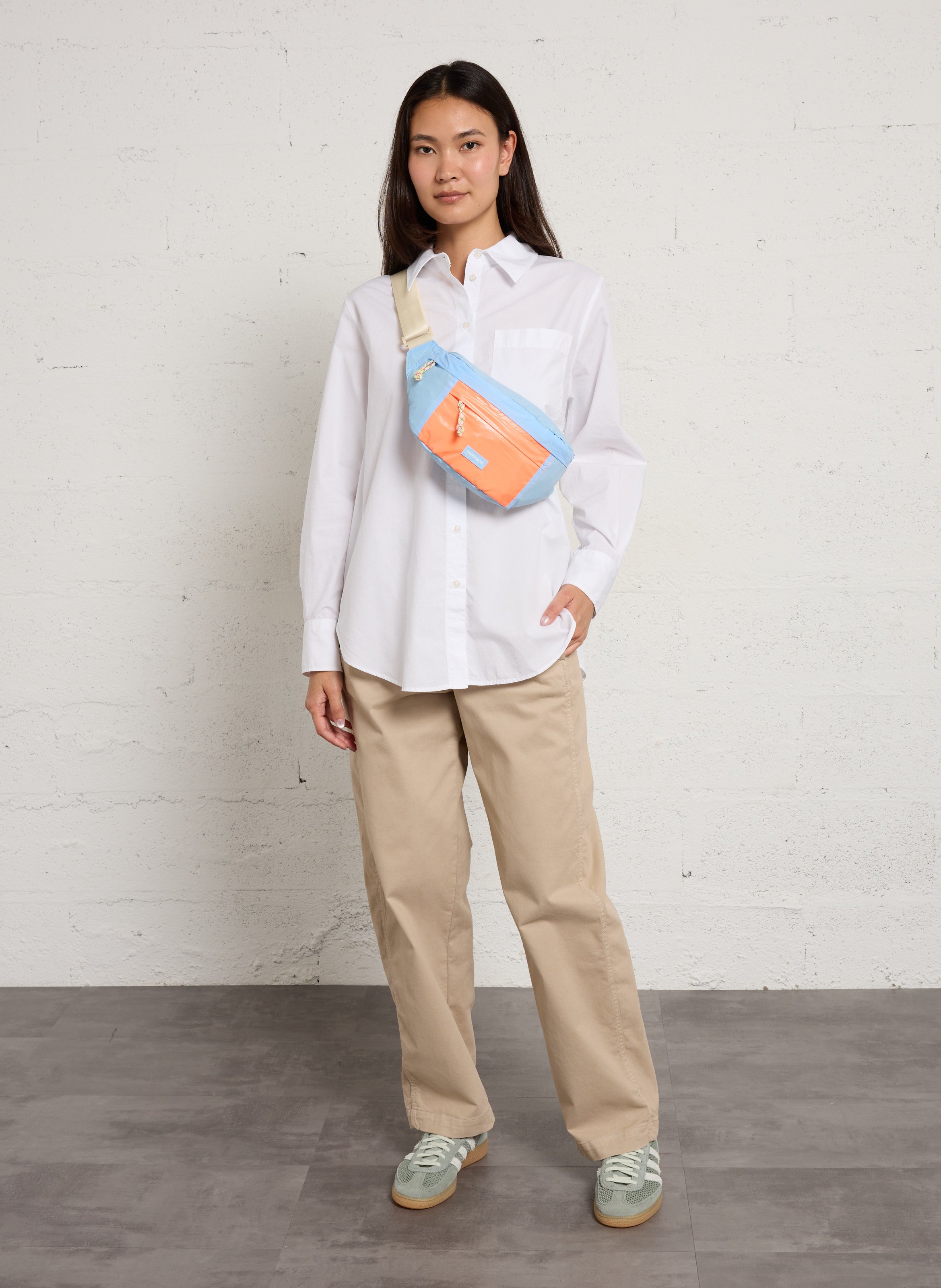 Cotton T-shirt with polo collar BENSIMON White
