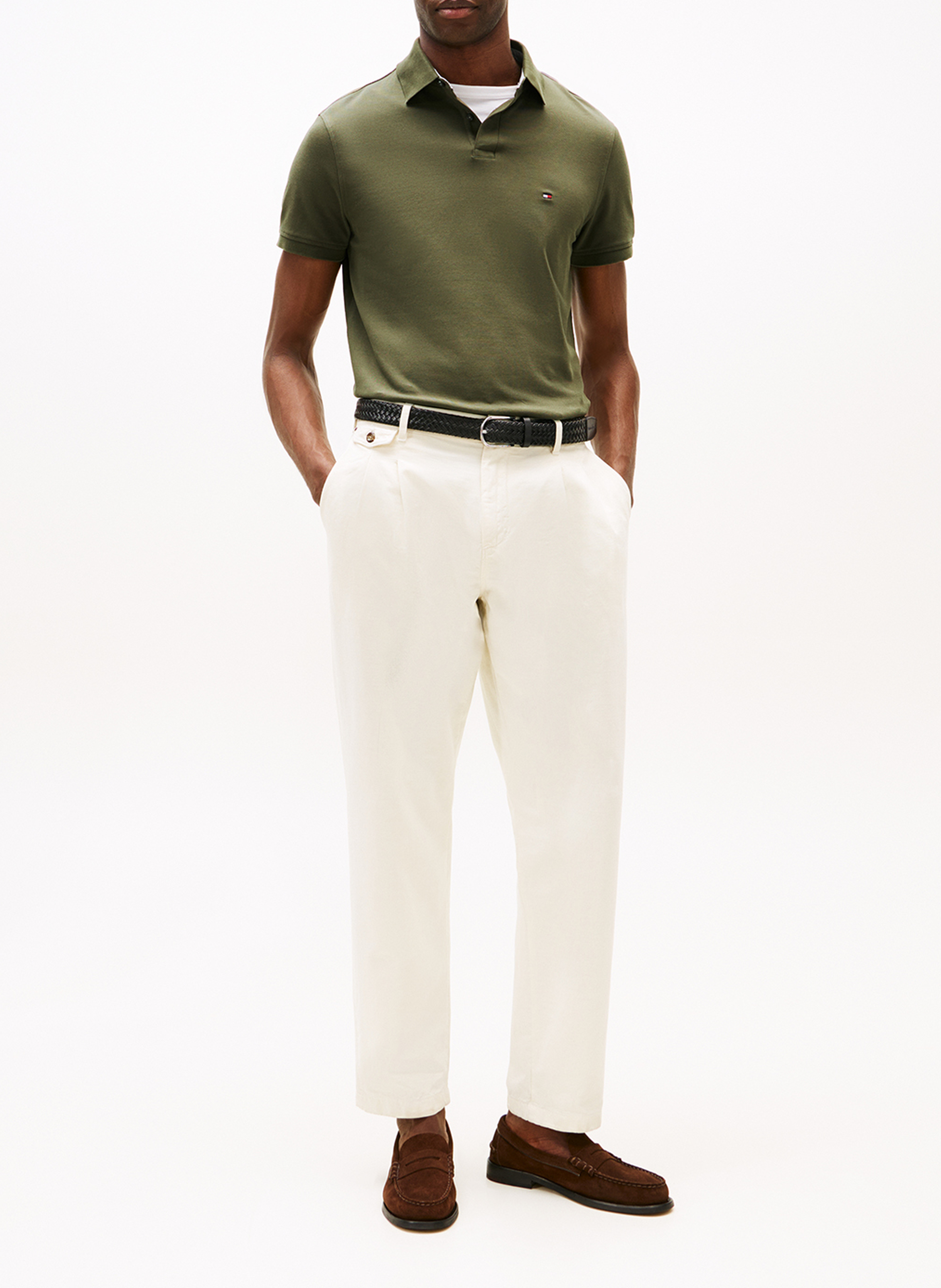 Poloshirt aus Bio-Baumwoll-Mix, Regular Fit TOMMY HILFIGER Khaki