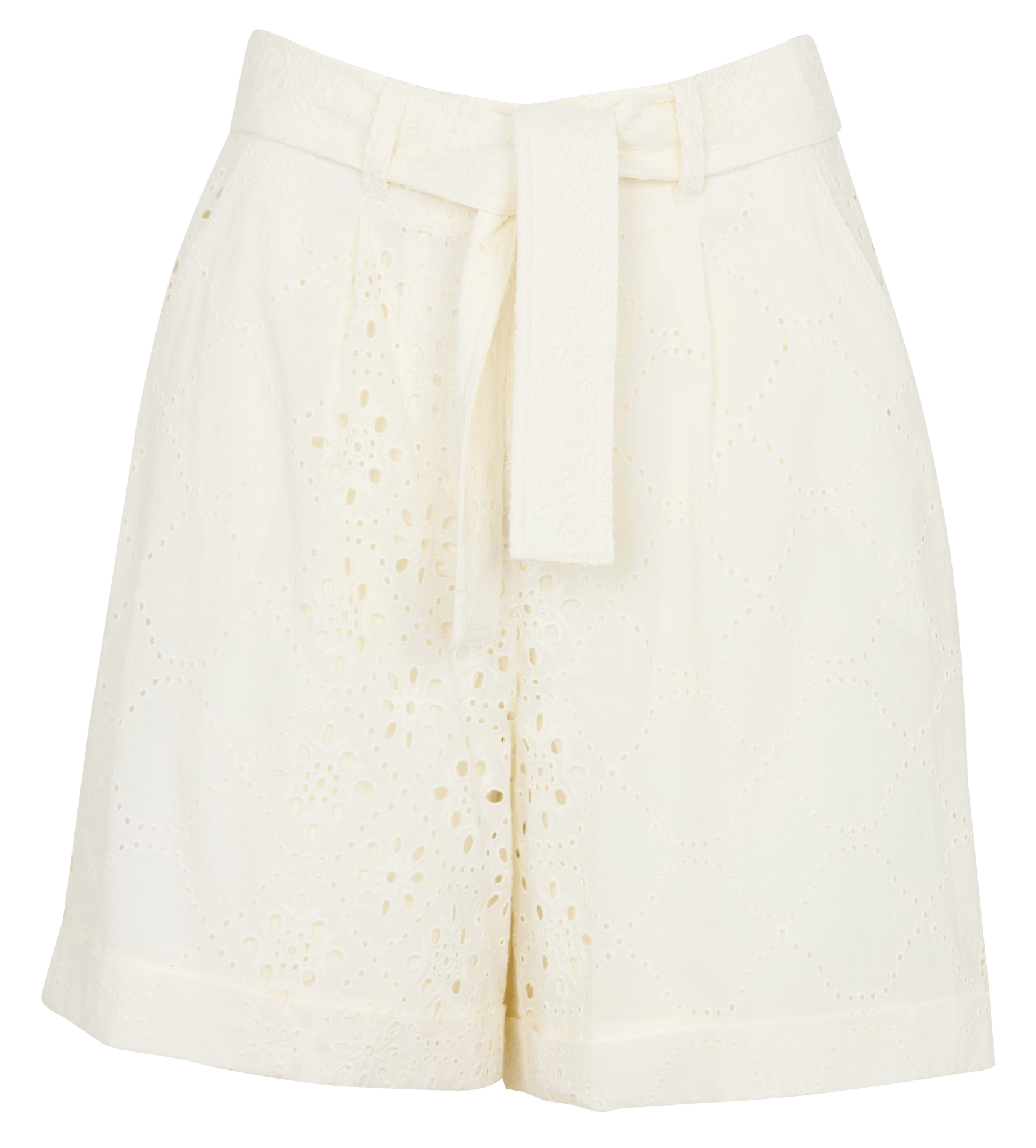 Pantalón corto recto bordado ZAPA Blanco