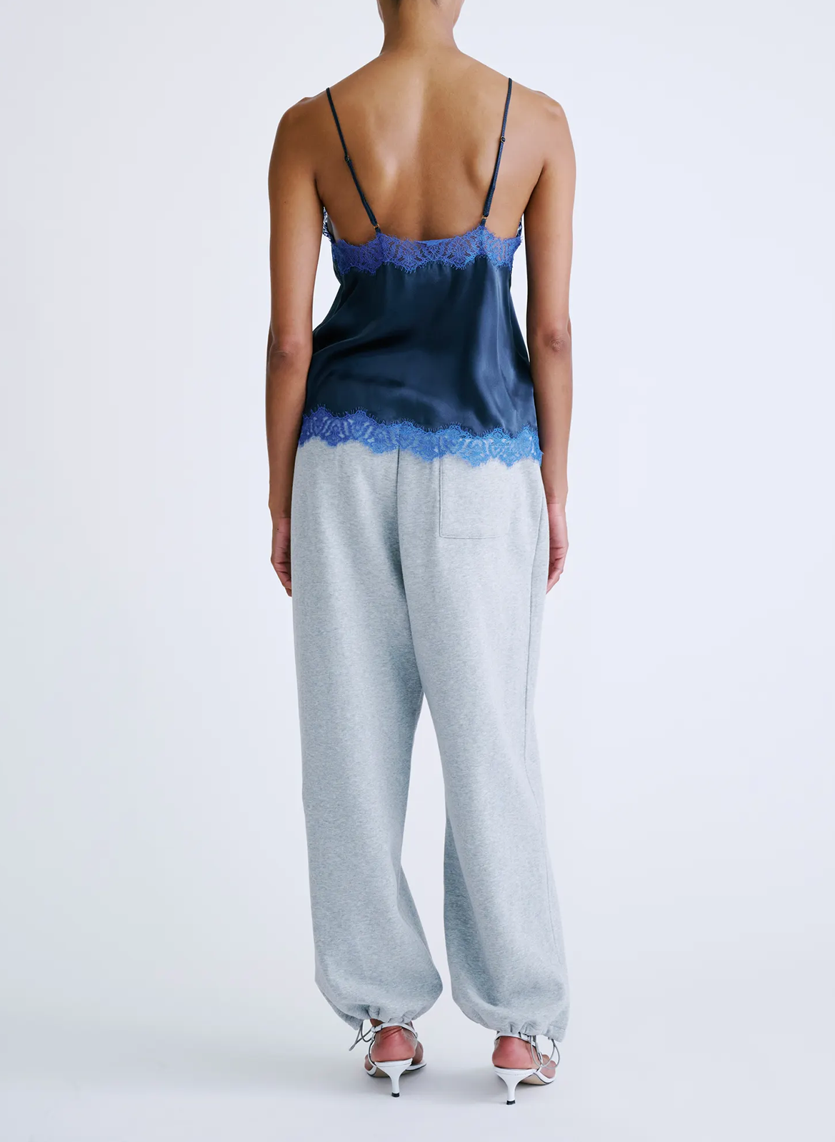 Seidentop mit Spitze LOVE STORIES Blau