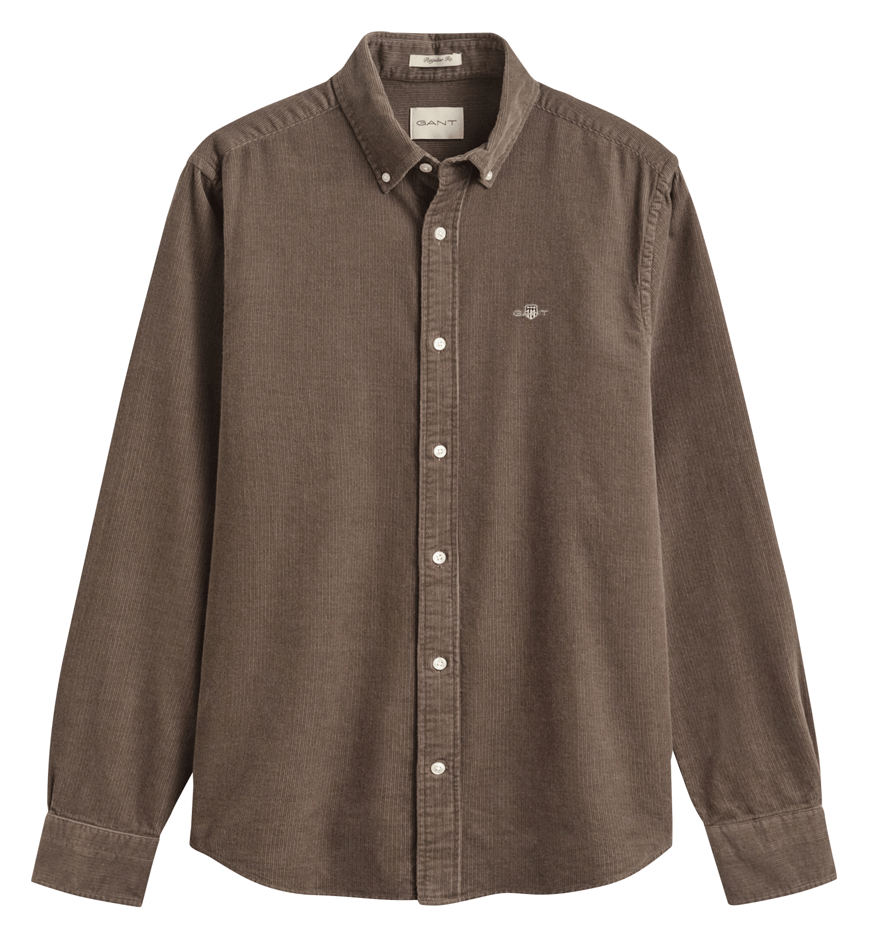 Chemise droite col classique en coton GANT Beige