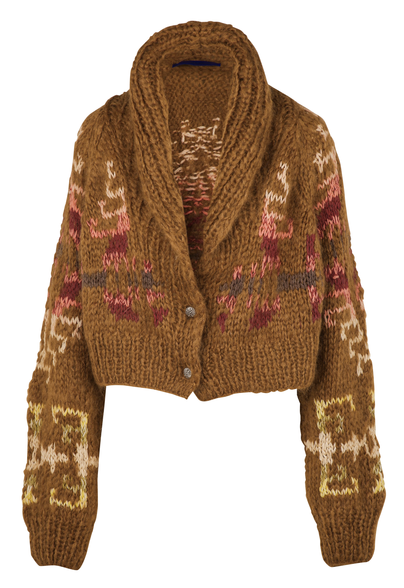 Straight shawl collar knitted vest MES DEMOISELLES Brown