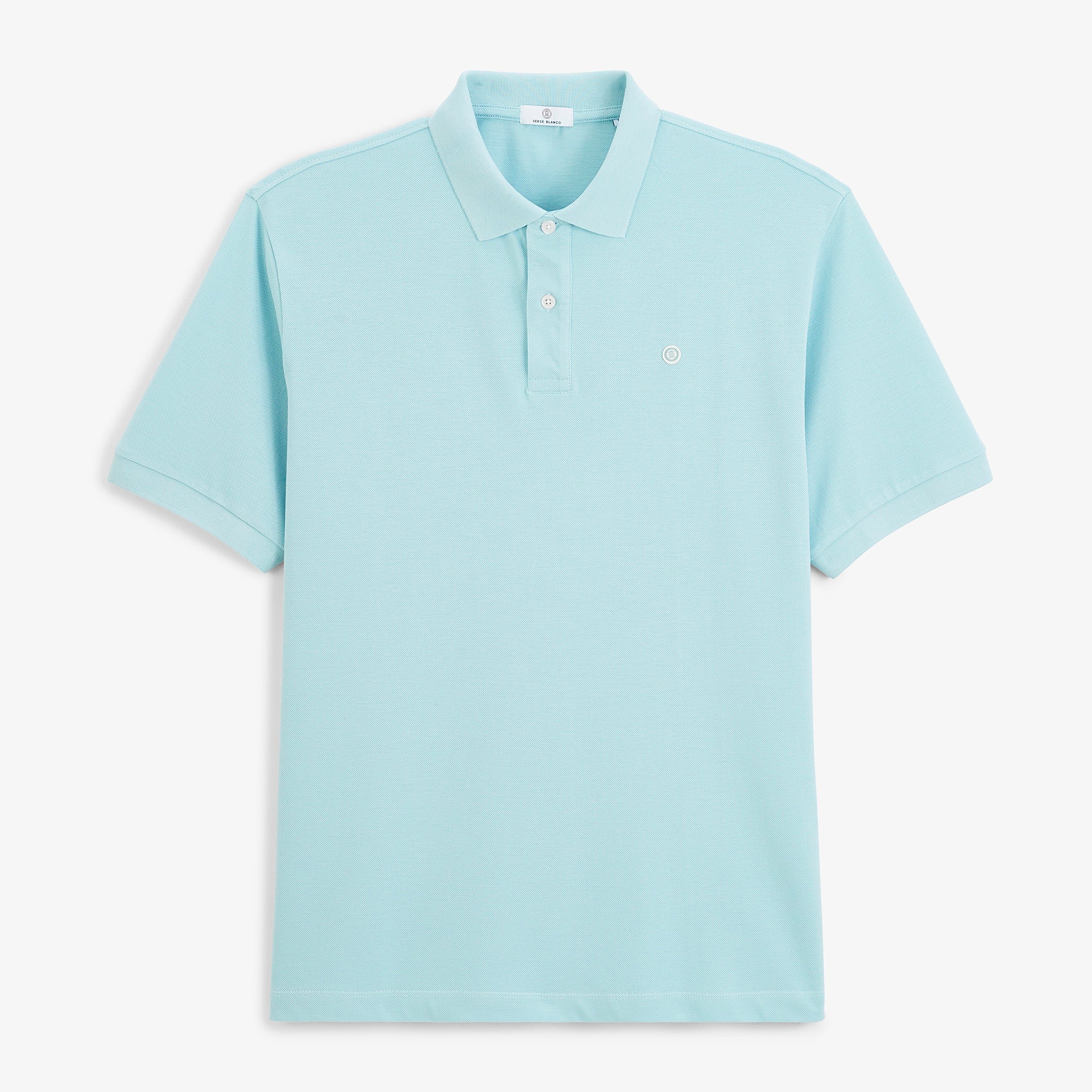 Short-sleeved cotton piqué polo SERGE BLANCO Blue