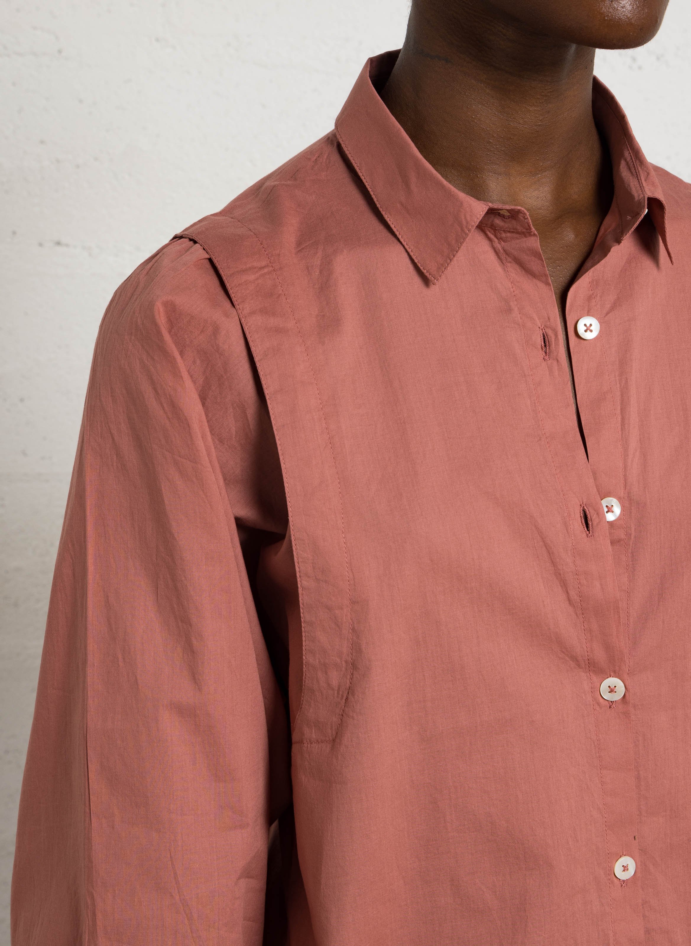 Cotton shirt with classic collar NICE THINGS Pink
