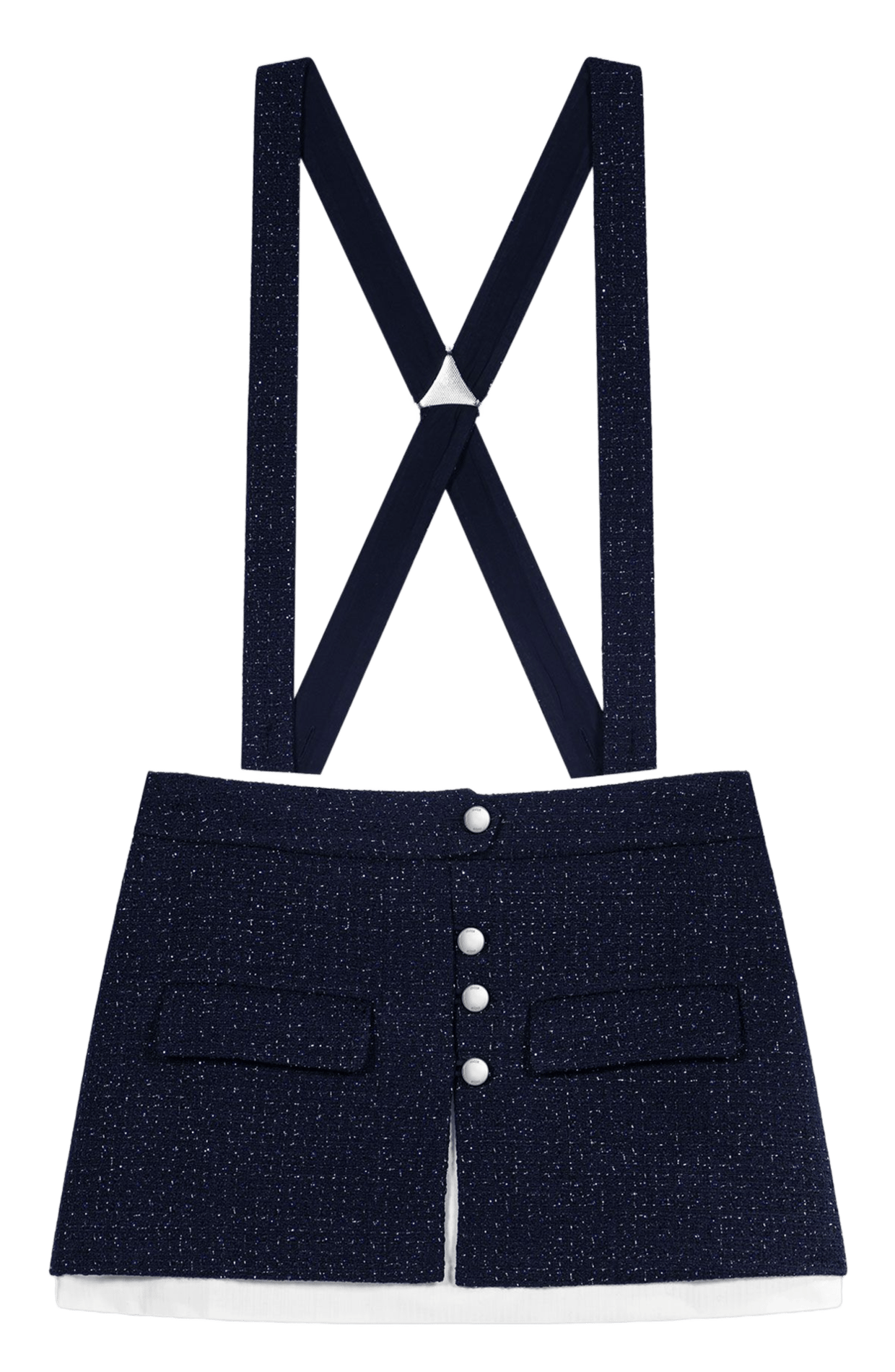Kort en tweed met contrast MAJE Blauw