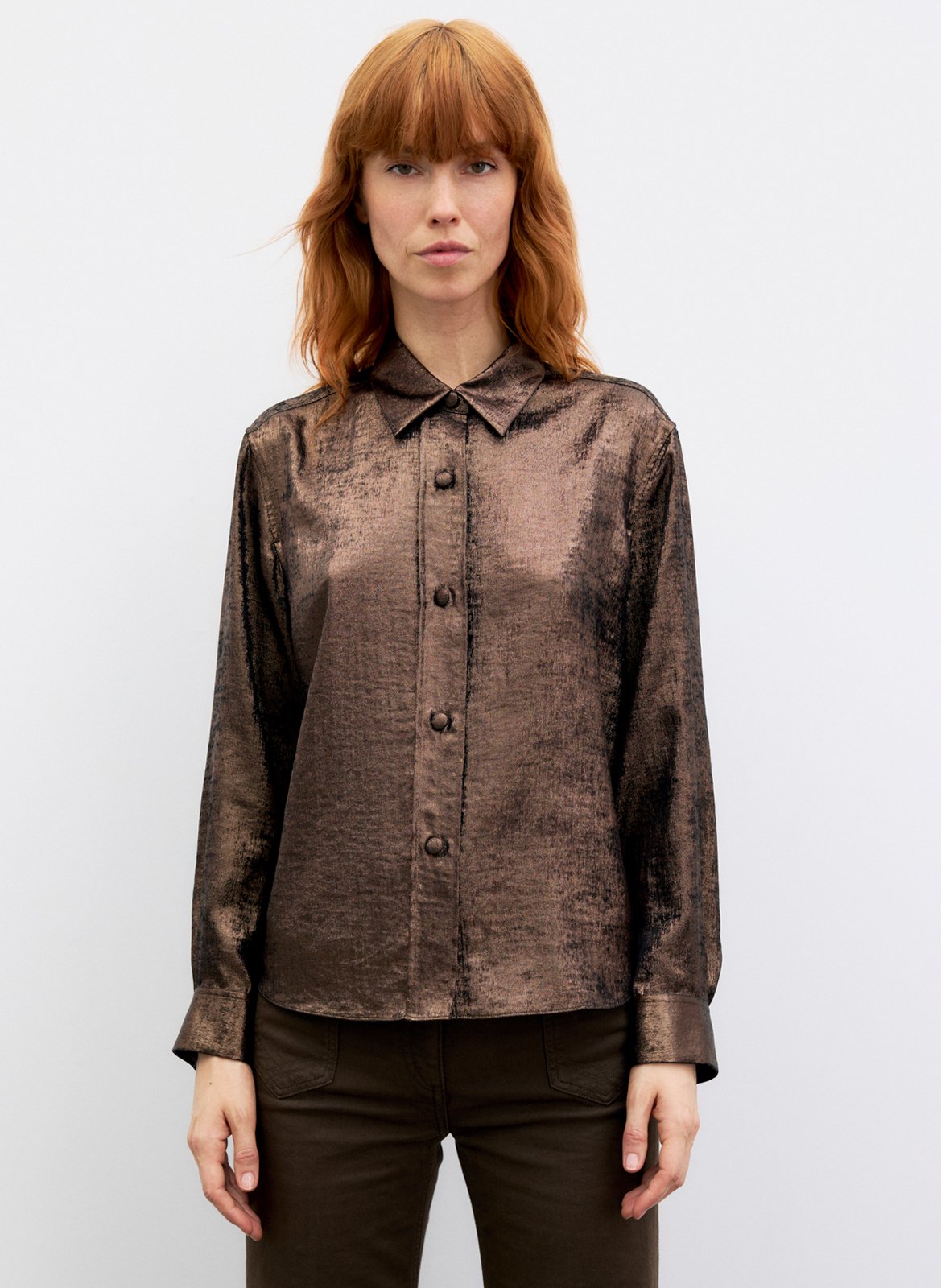 Chemise oversize métallisée GERARD DAREL Marron