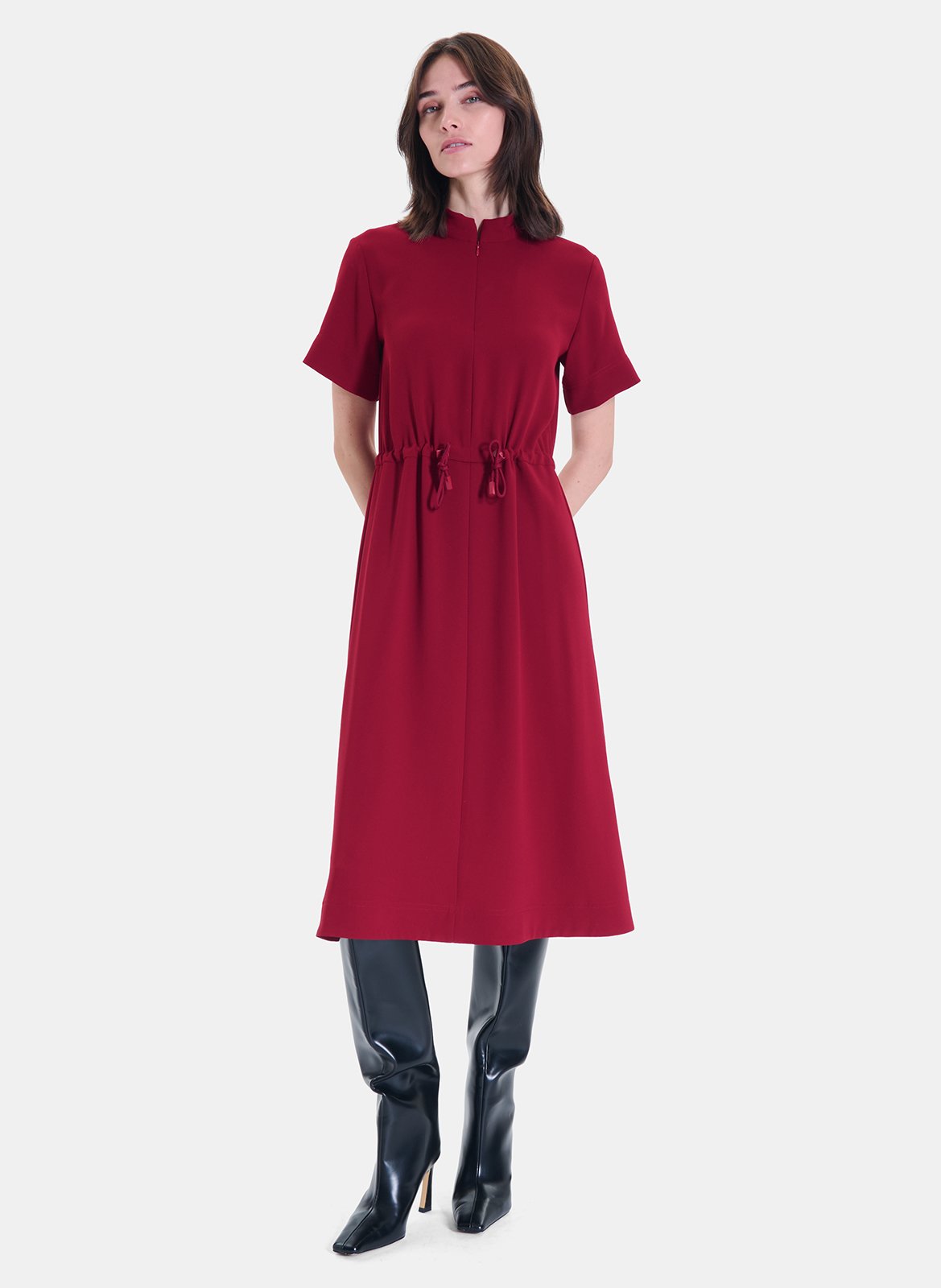 High-neck midi dress ZAPA Red