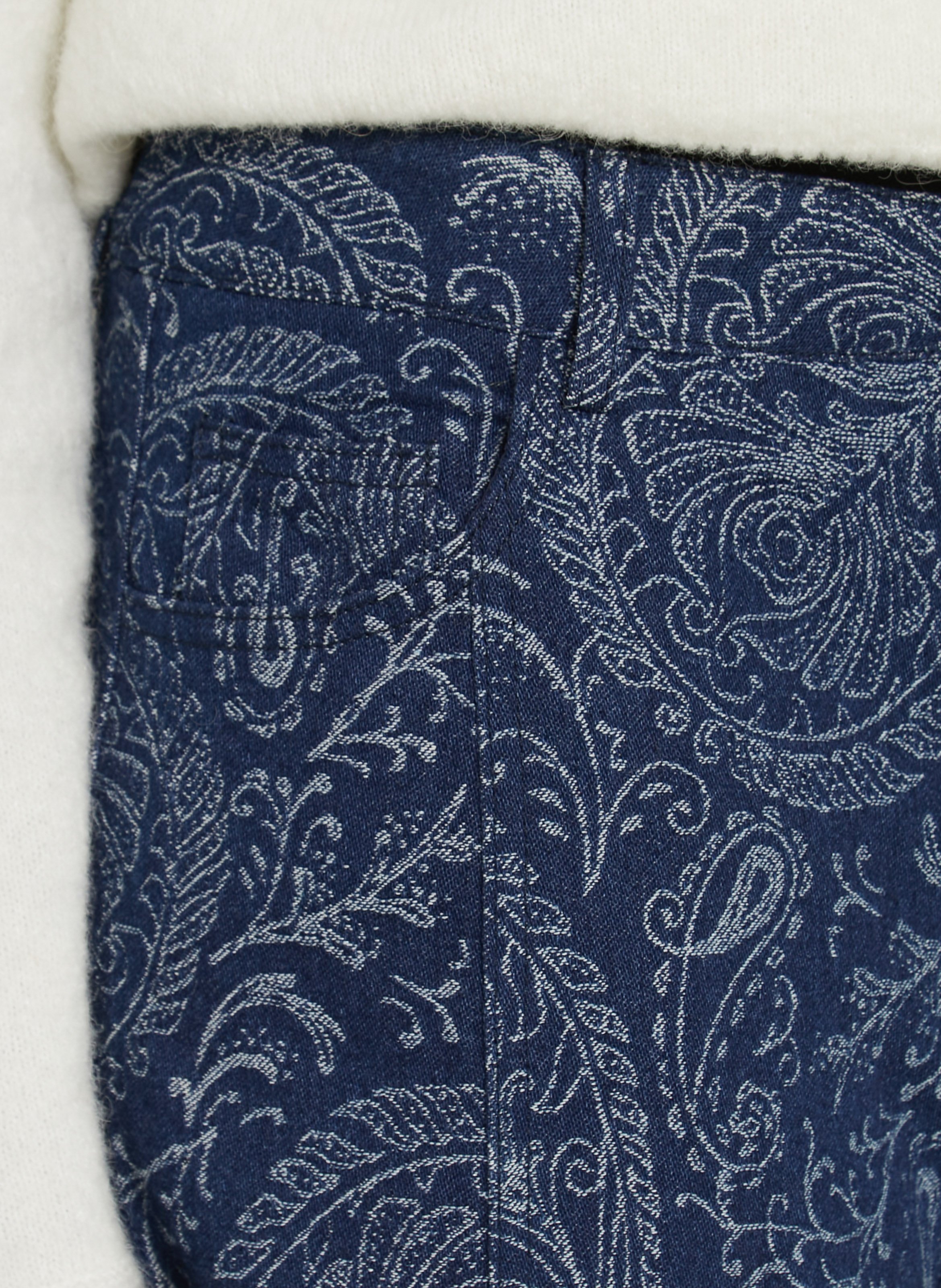 Weites, besticktes Jeans aus gemischter Baumwolldenim THE KORNER Blau