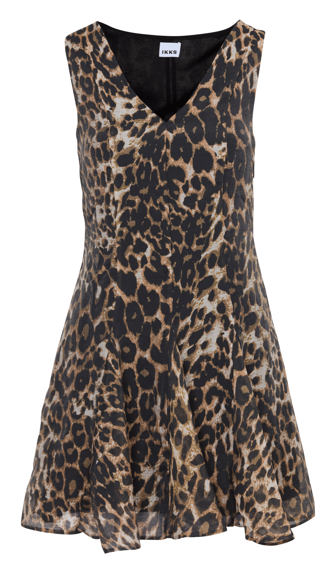 Robe courte droite col v imprimé animal IKKS Grey