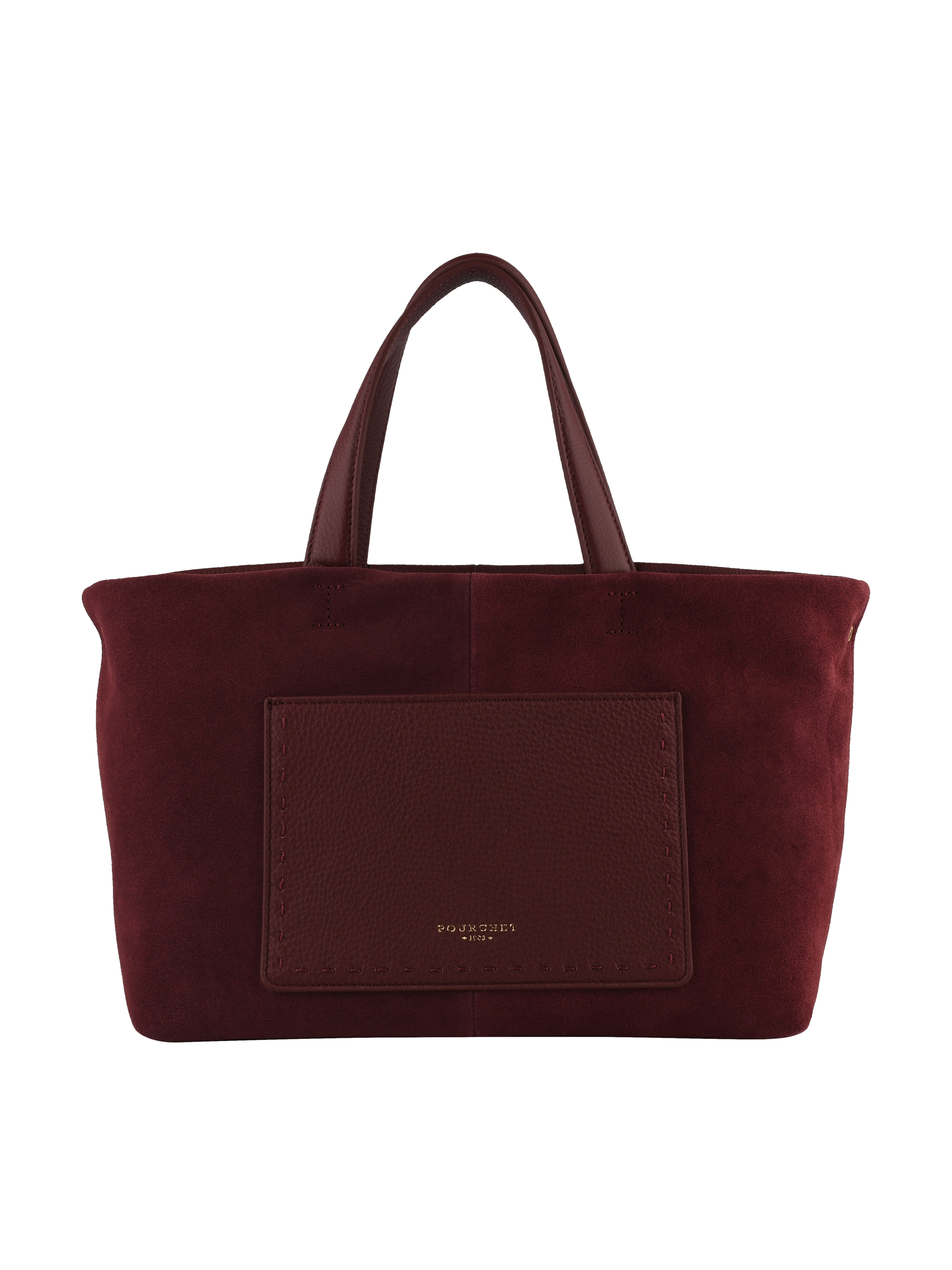 Cowhide suede-style tote bag POURCHET