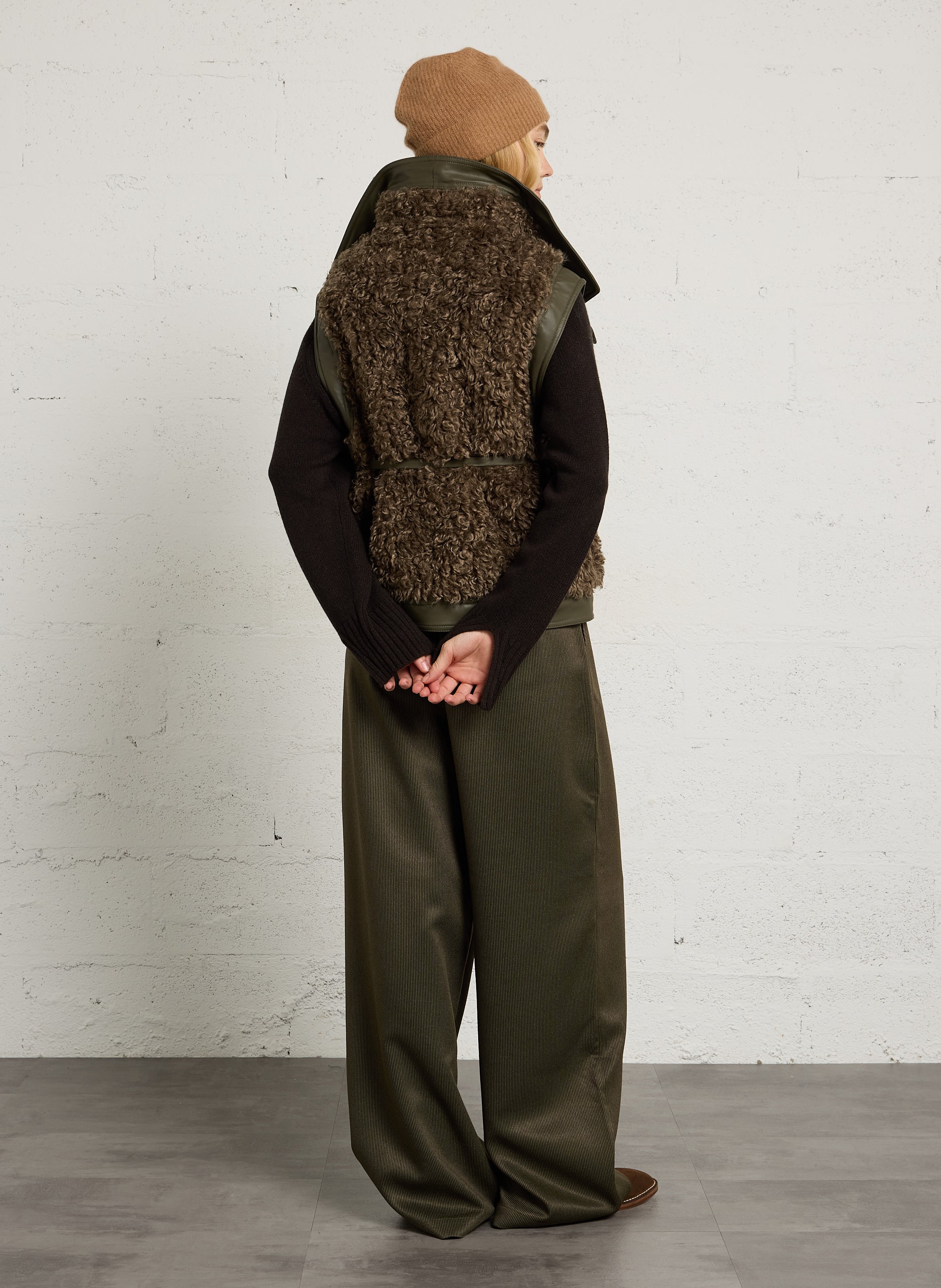 Veste sans manches droite réversible LEON & HARPER Kaki