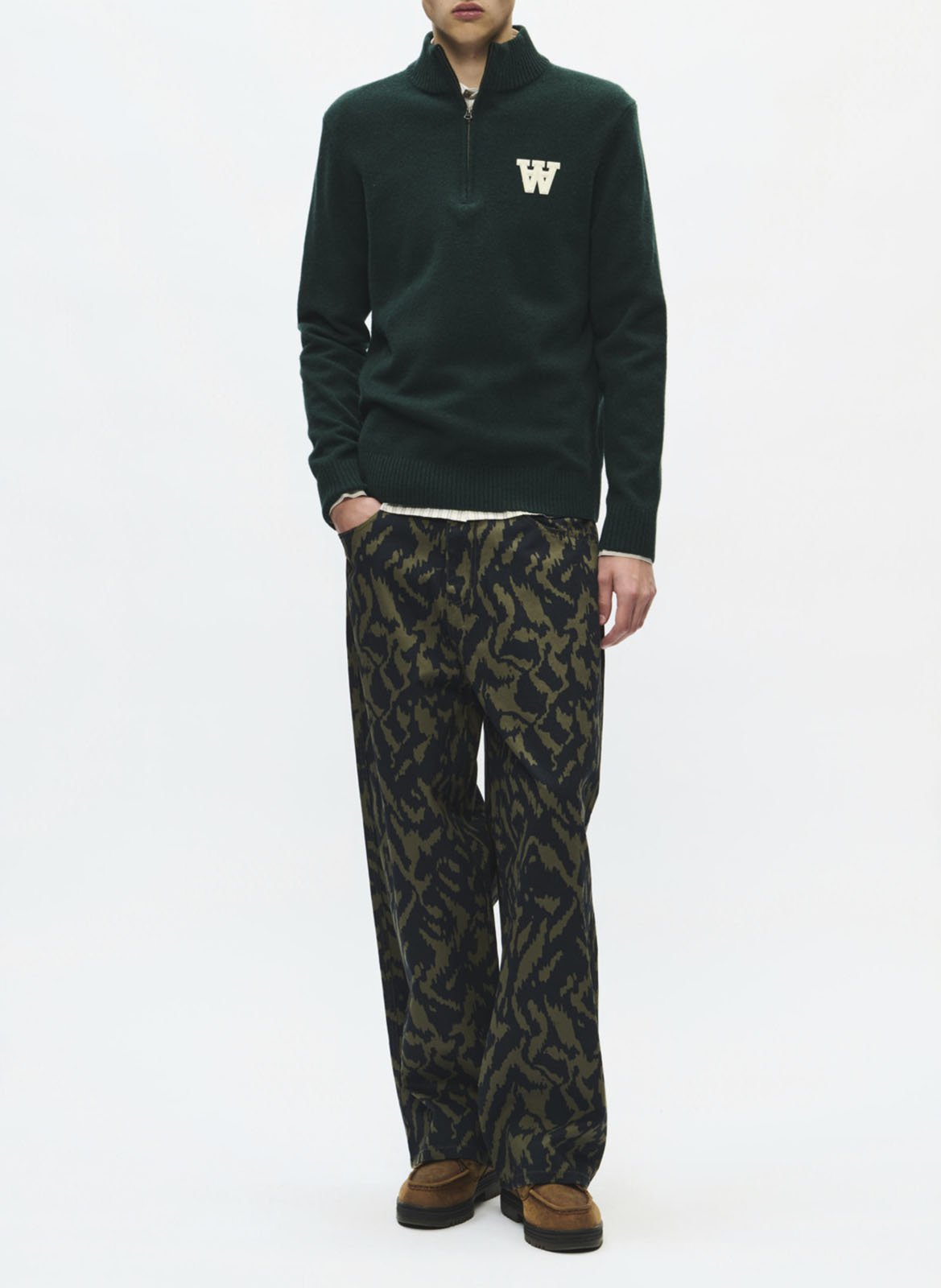 Pull droit en laine | Vert WOOD WOOD Homme