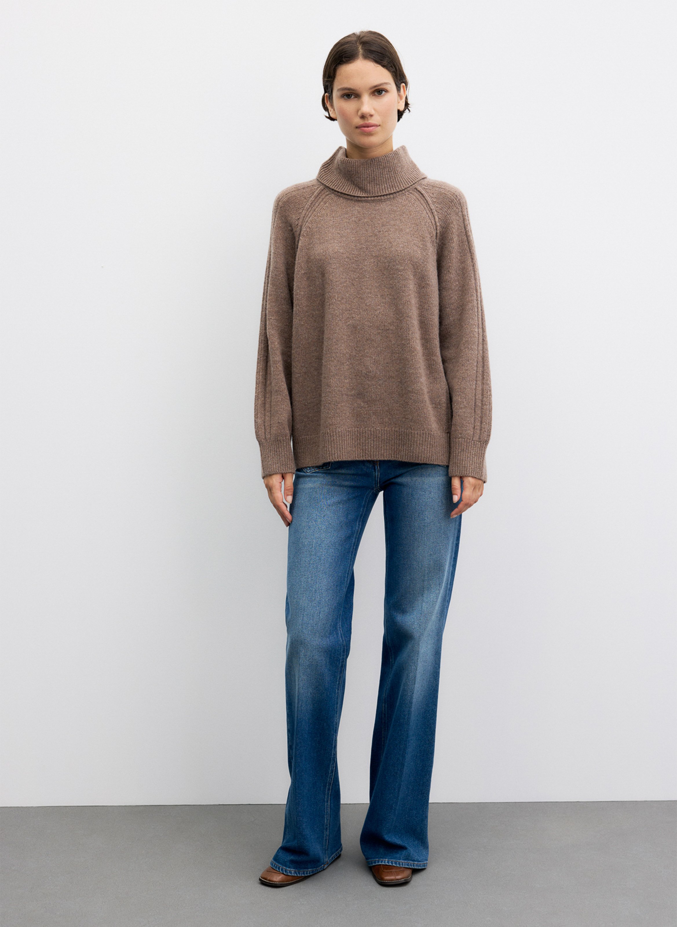 Wool and cashmere turtleneck sweater GERARD DAREL Brown