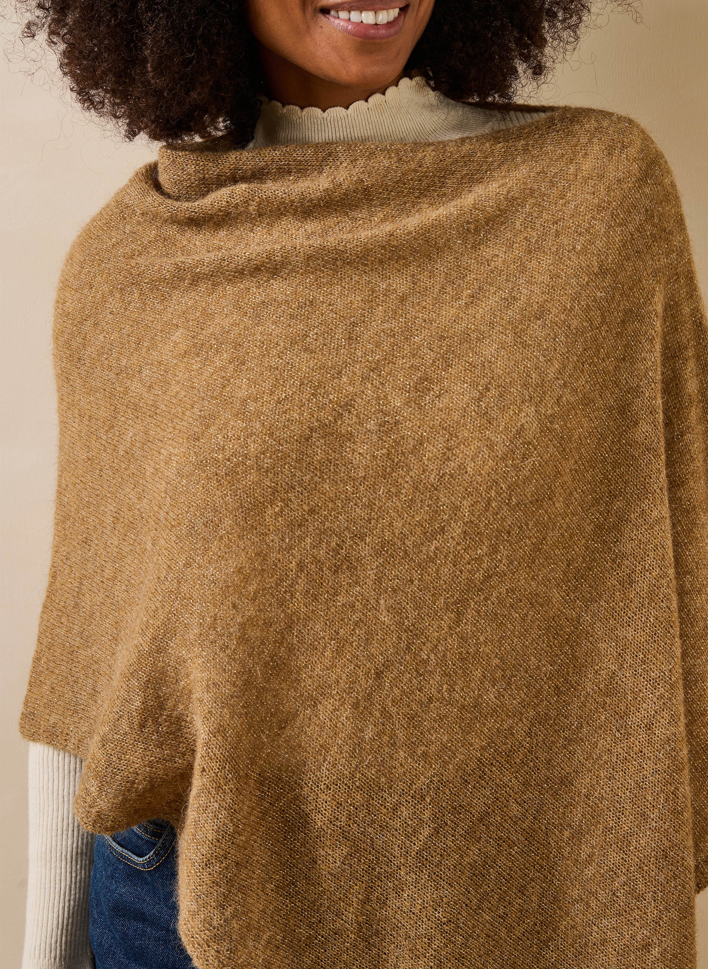 Poncho - wolblend LA FEE MARABOUTEE Beige
