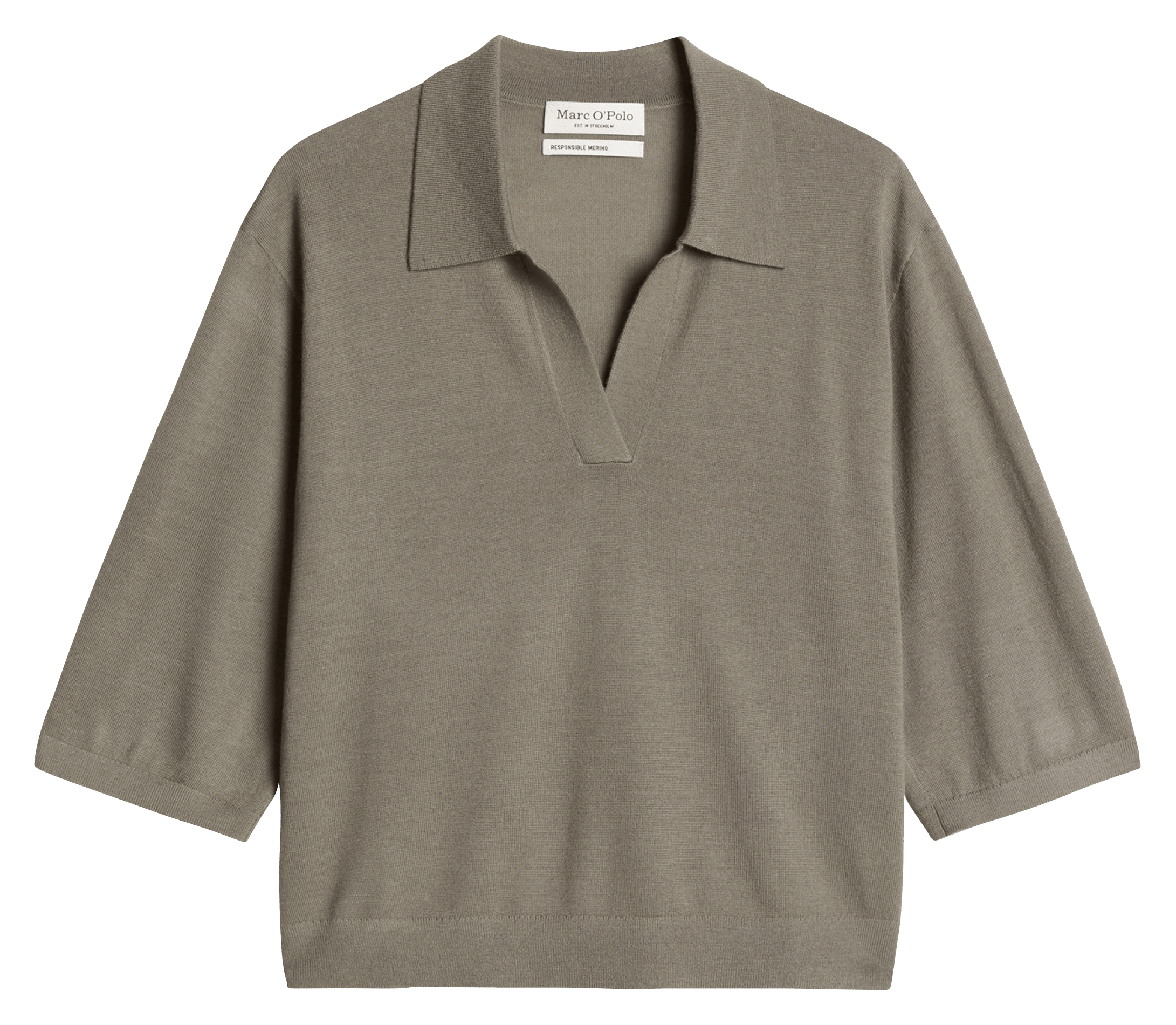 Straight fit short-sleeve wool blend pullover MARC O'POLO Beige