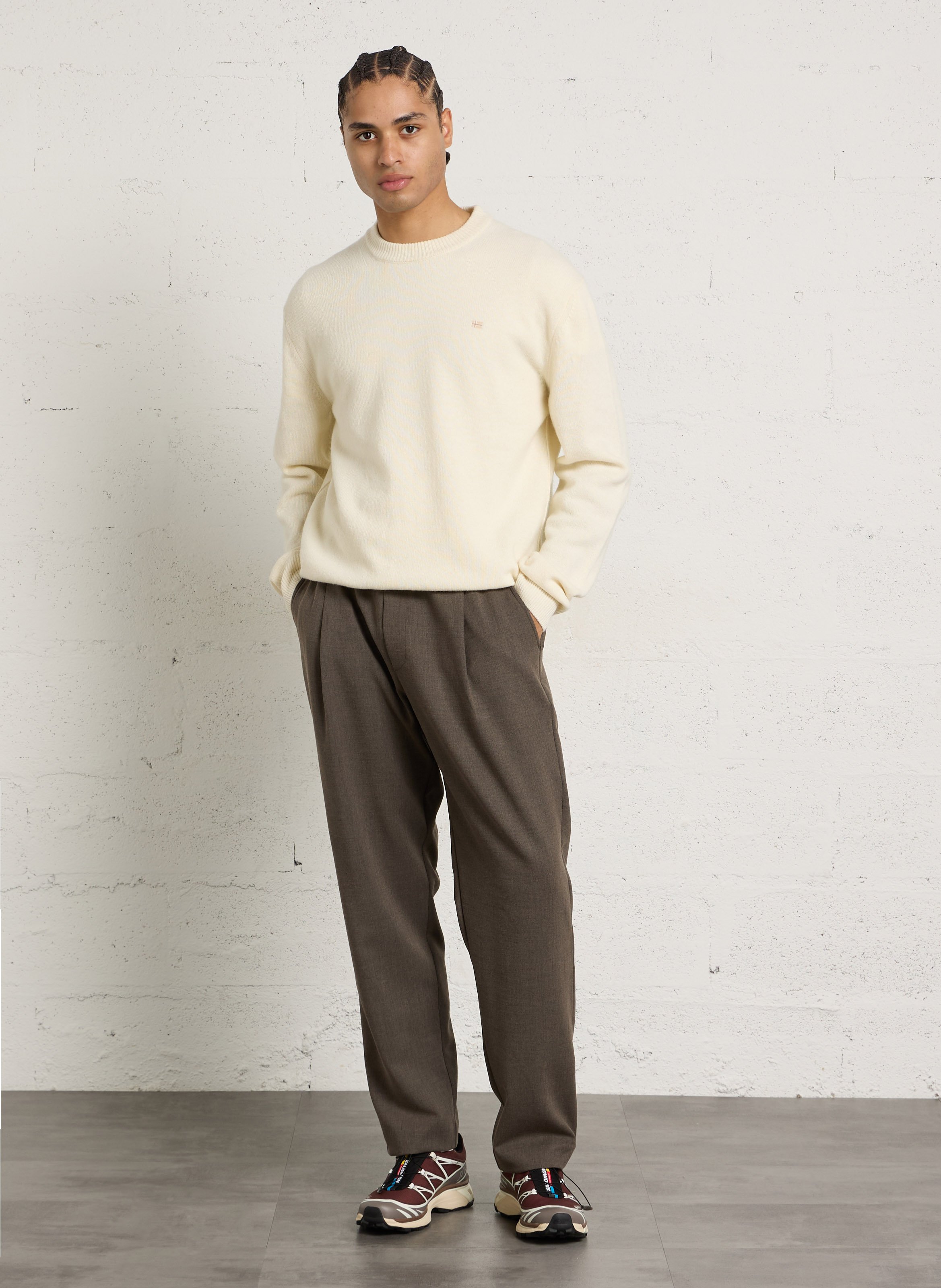 Gerade geschnittener Wollmix-Pullover NAPAPIJRI Beige
