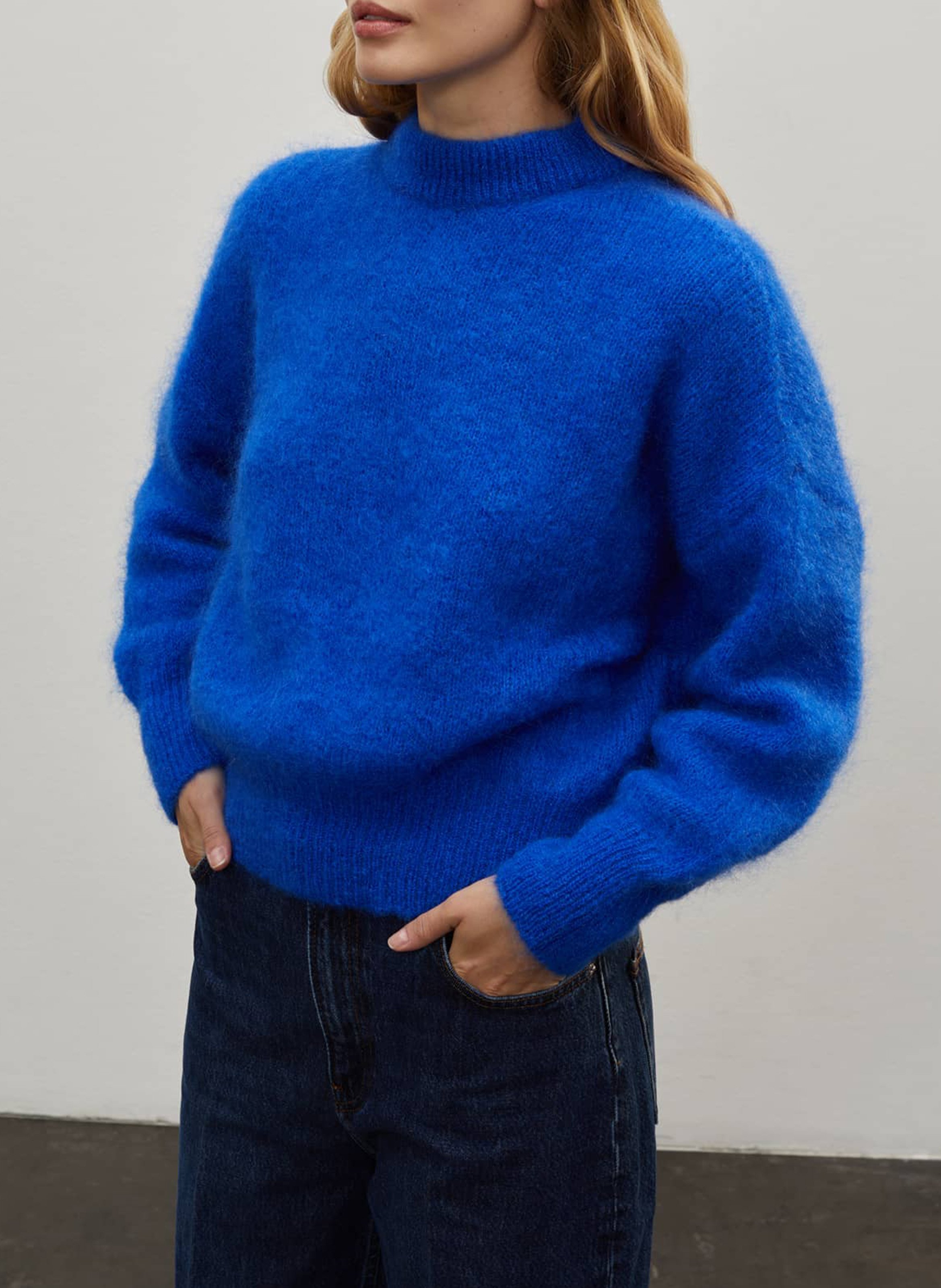 Pull col rond en laine mélangée SURPRISE Bleu