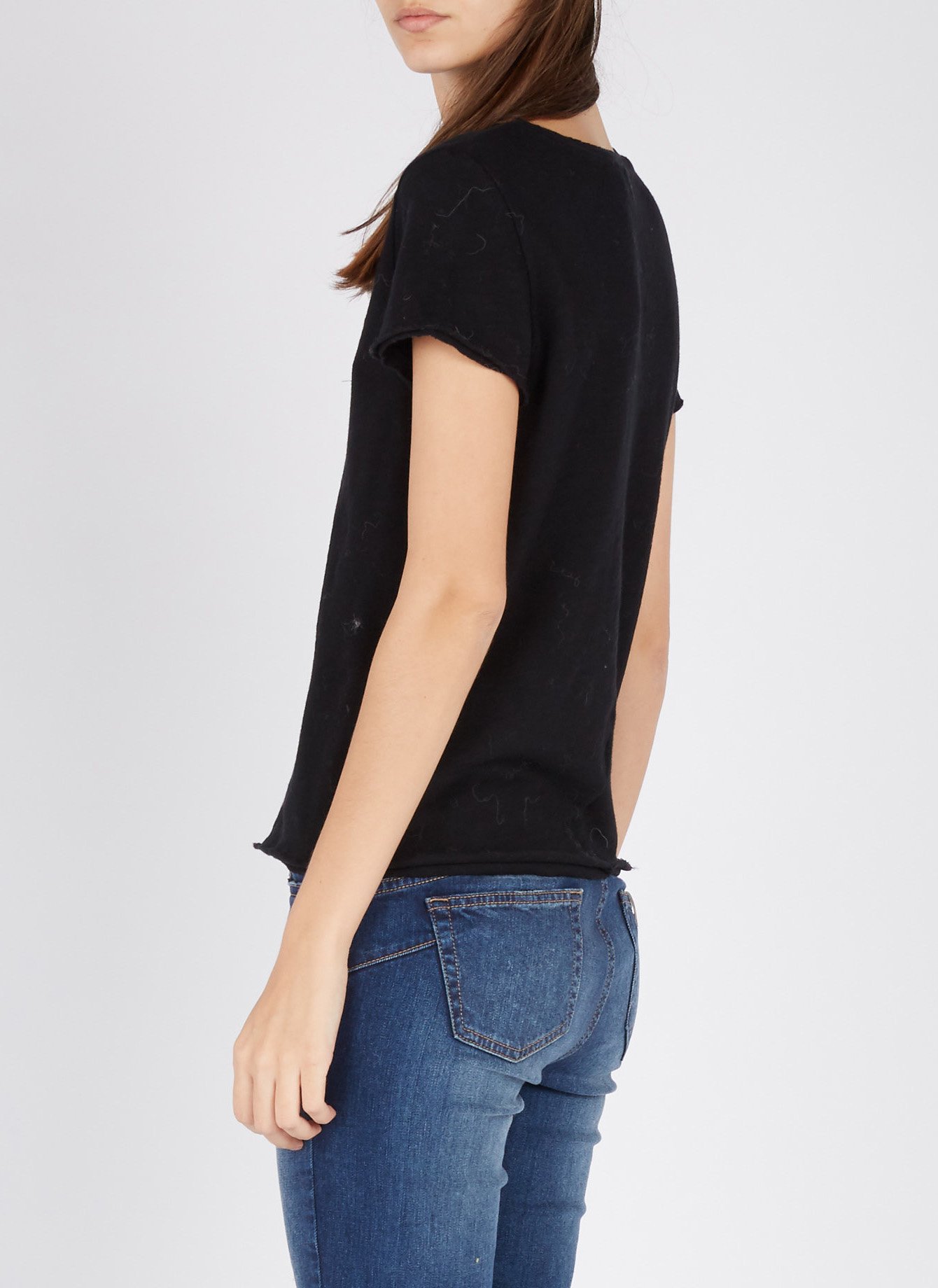 V-neck cotton T-shirt AMERICAN VINTAGE Black