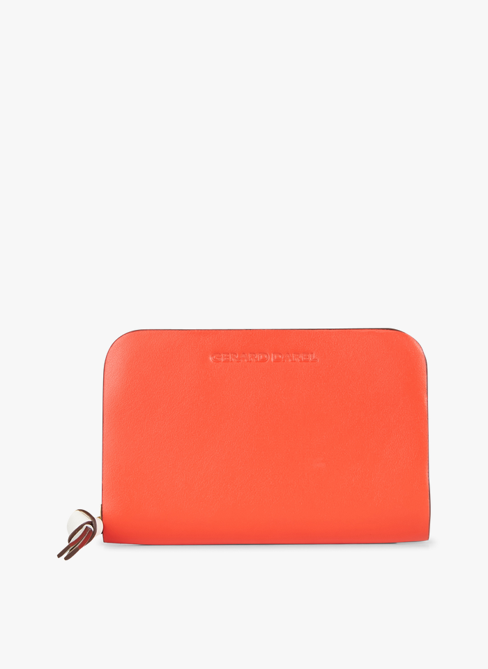 GERARD DAREL Brieftasche aus Glattleder in Rot