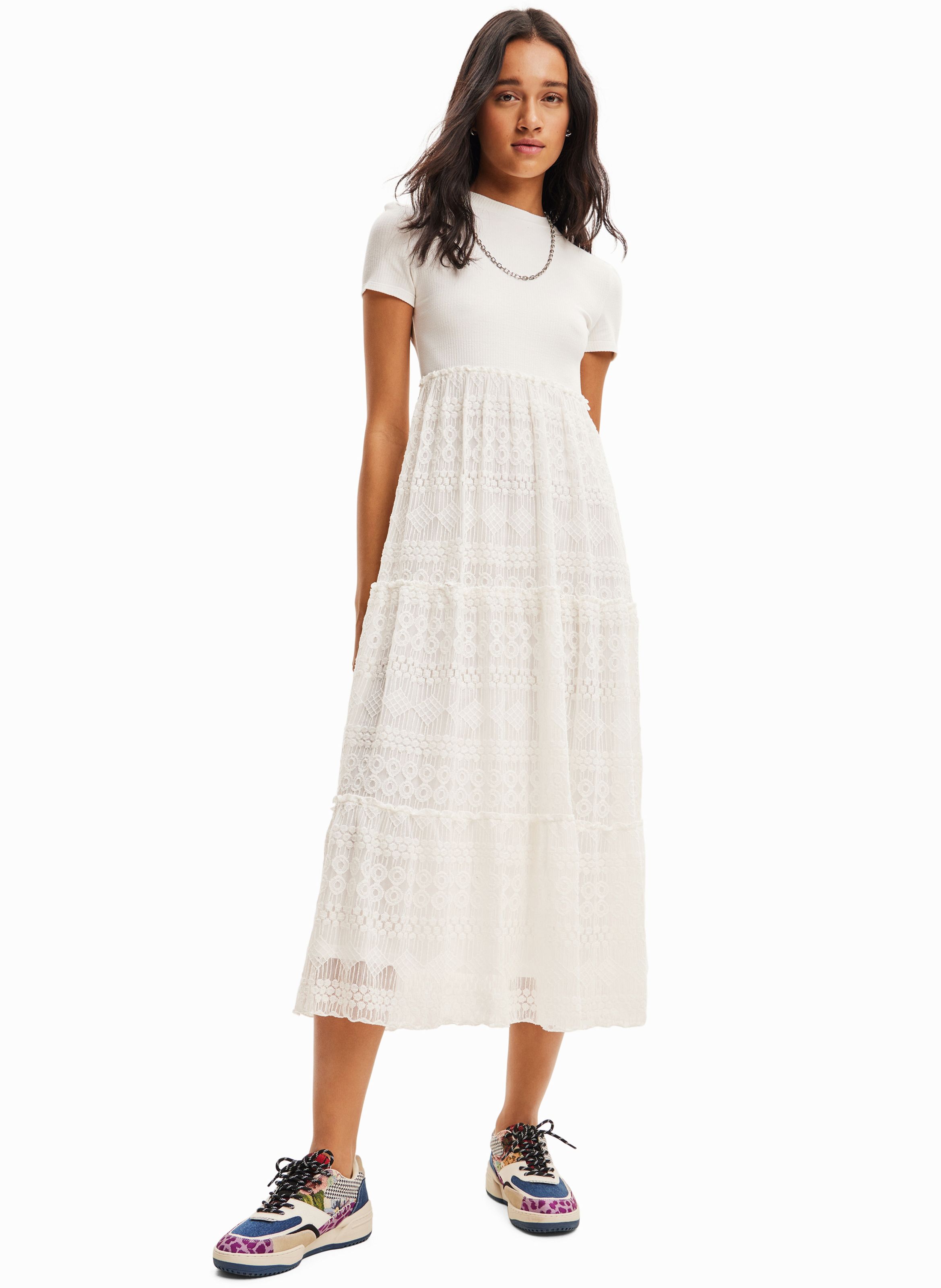 Desigual white lace on sale dress