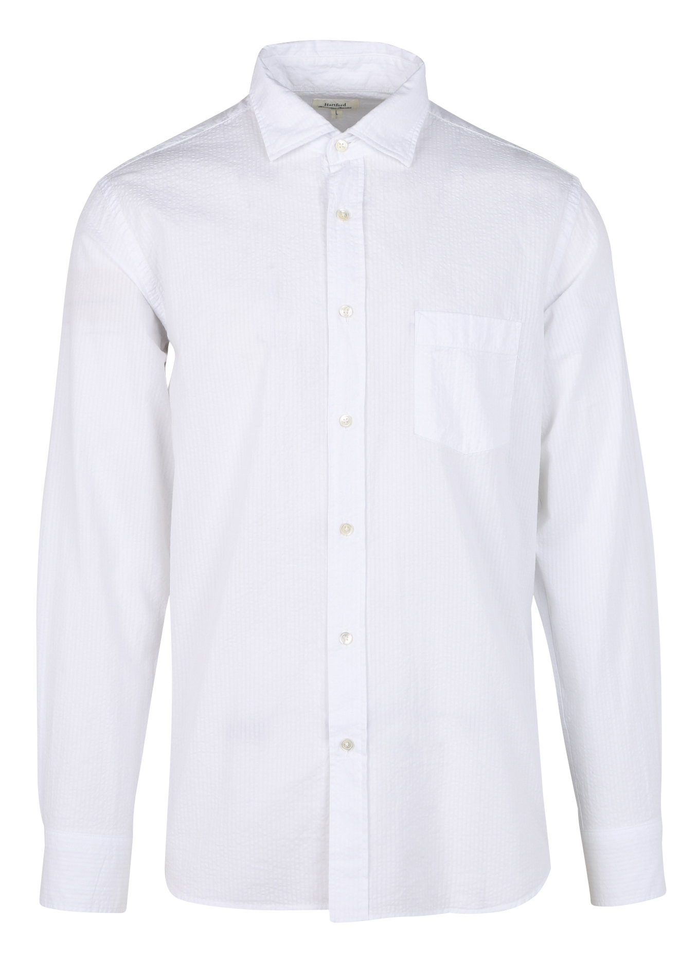 Regular-fit striped cotton shirt HARTFORD White