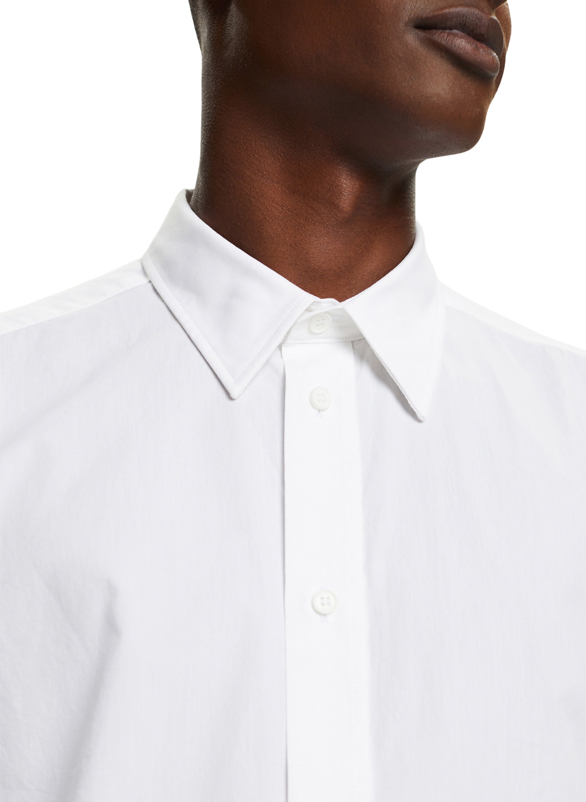 Regular-fit cotton shirt with classic collar ESPRIT White