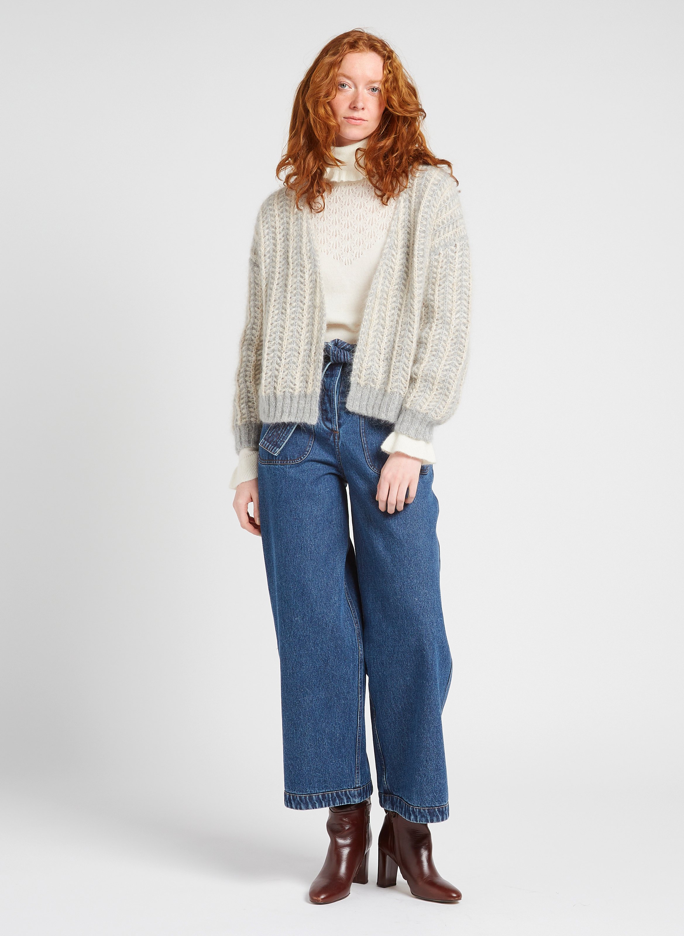 Wool-blend cardigan LOUISE MISHA Grey