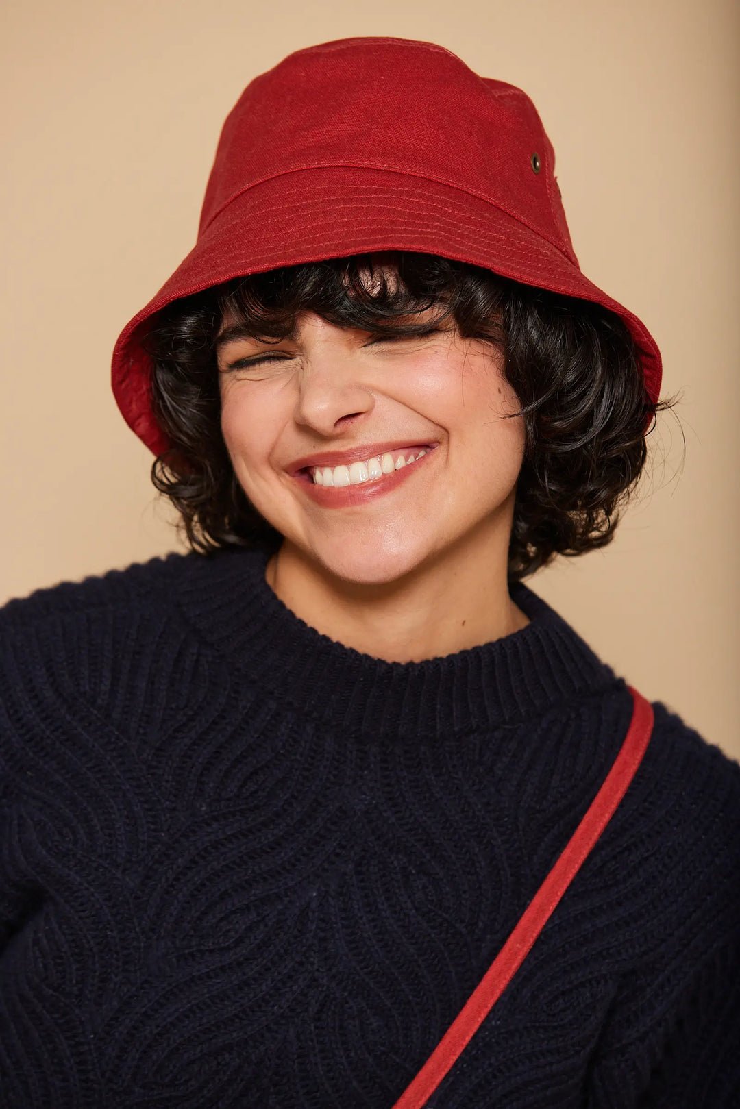 Cotton bucket hat HINDBAG Red