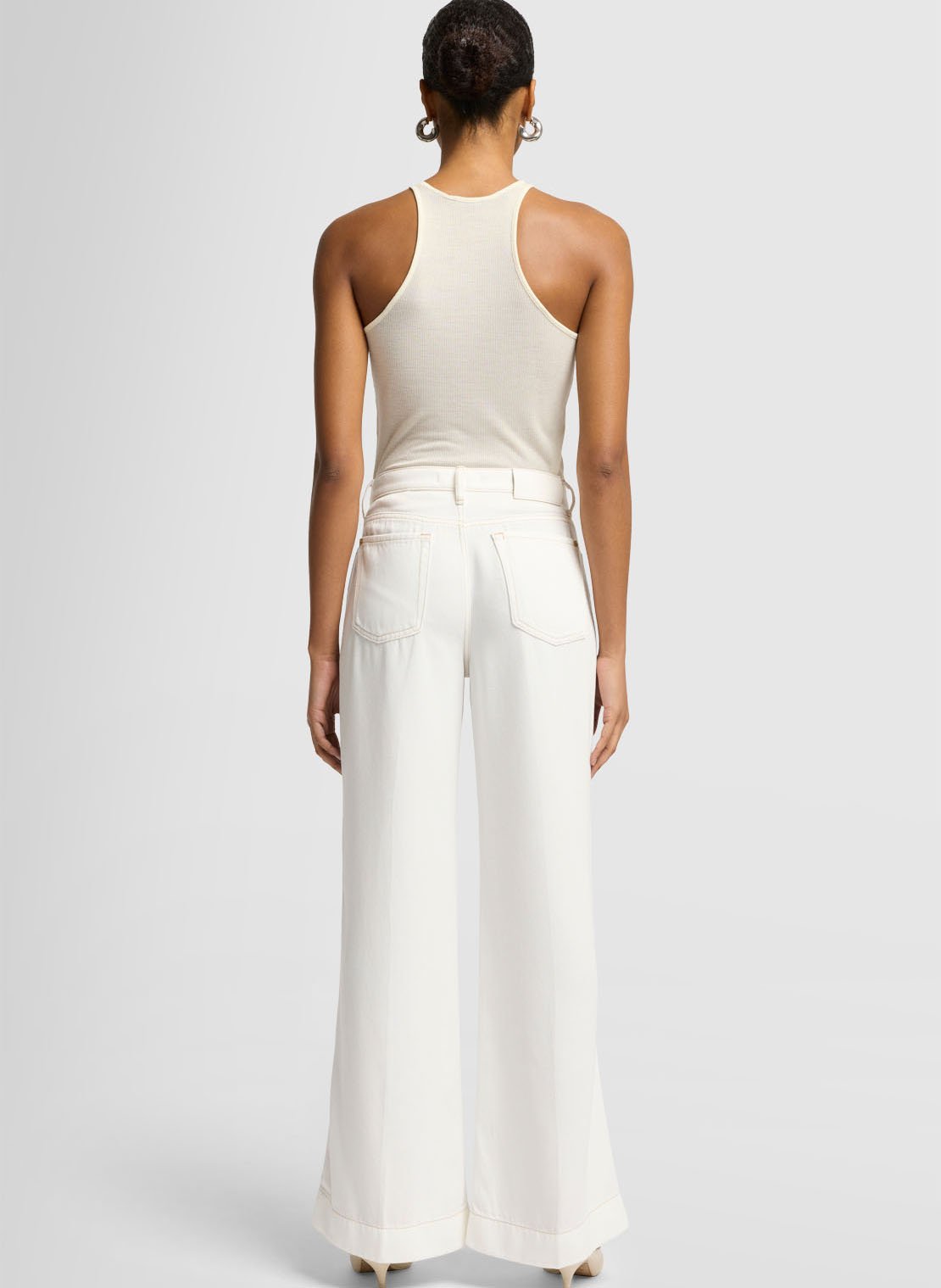 Straight cotton-blend pants White 7 For All Mankind - Women