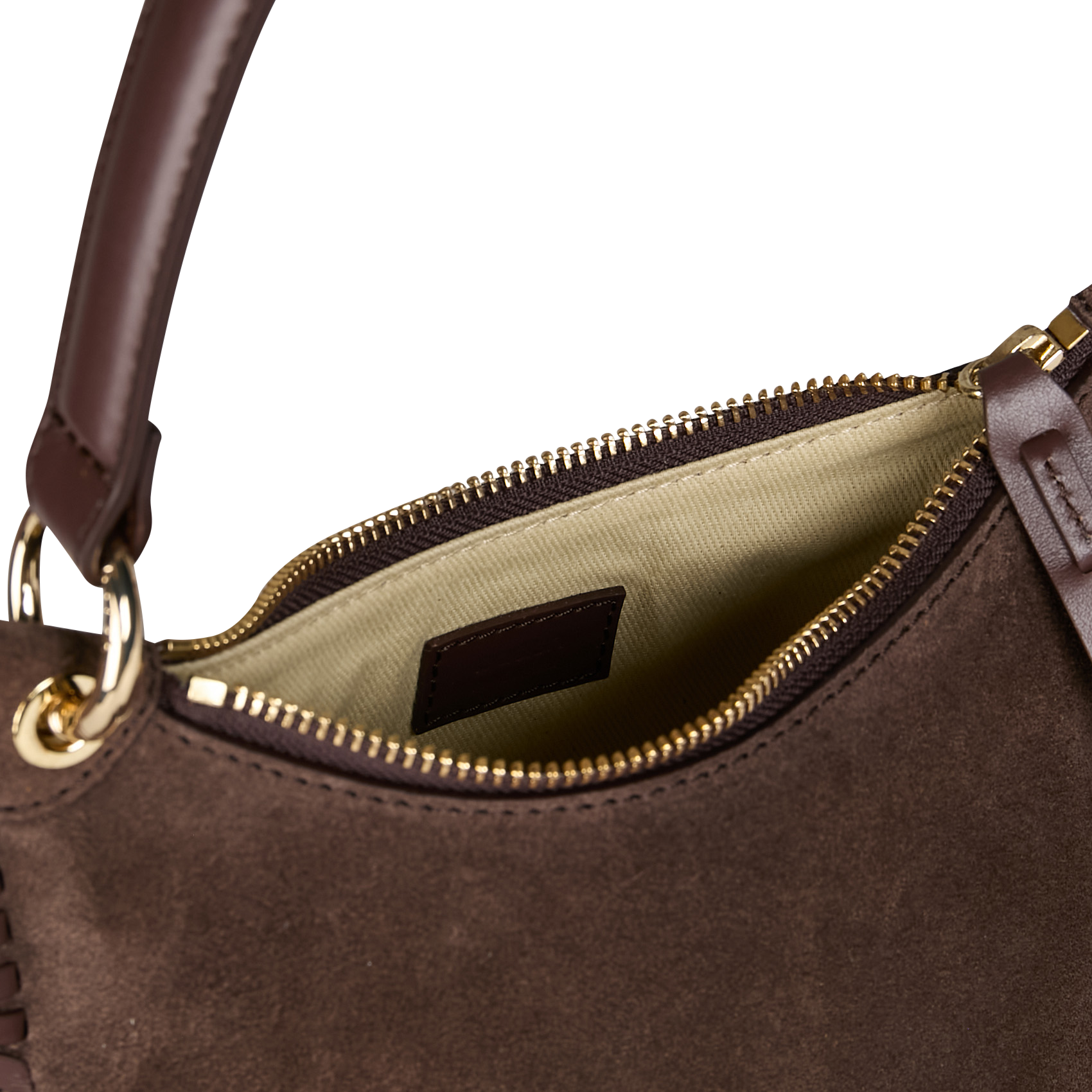 Sac à main en cuir velours BA&SH Marron