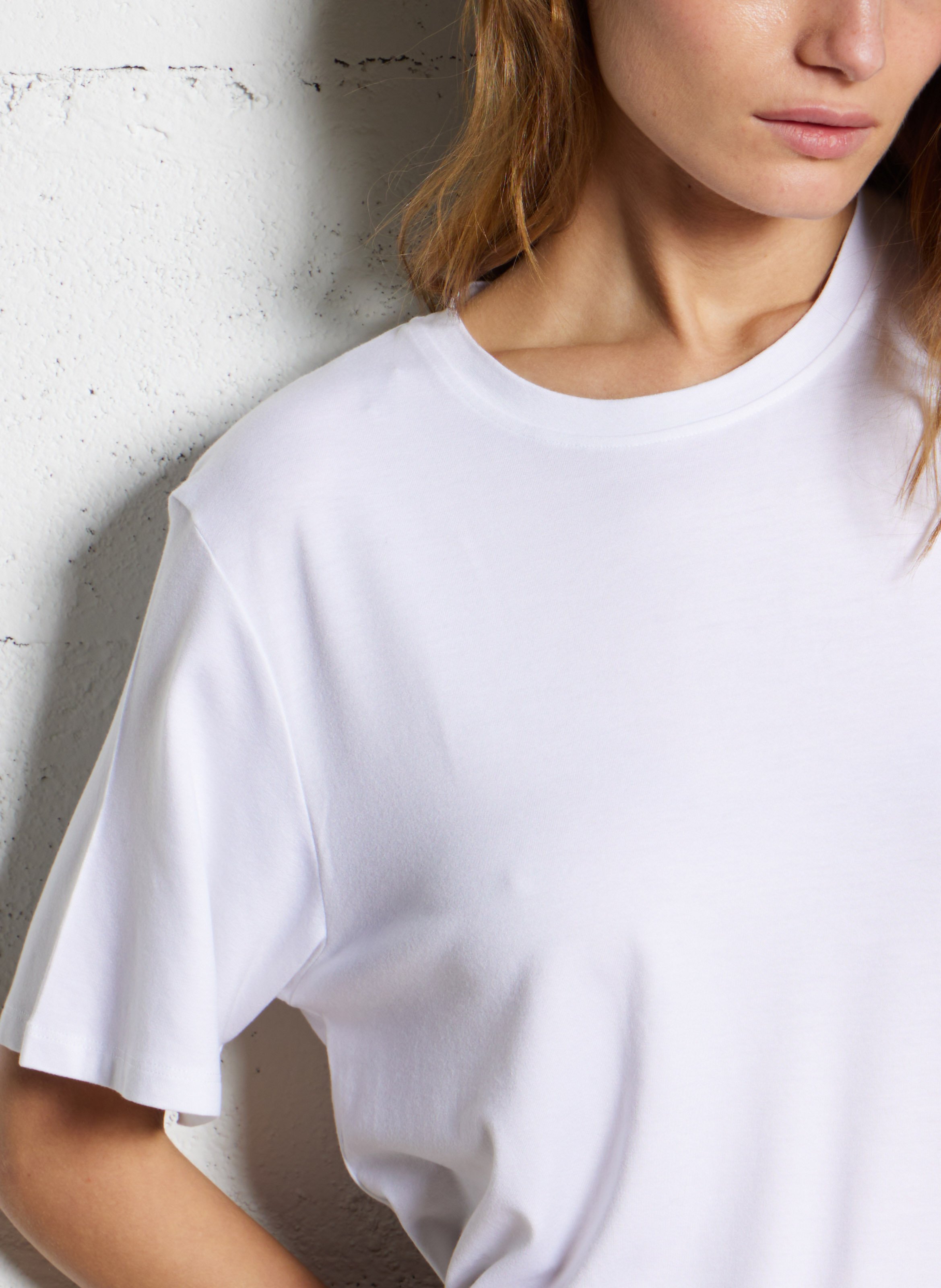 Tee-shirt oversize col rond  MAJESTIC FILATURES Blanc