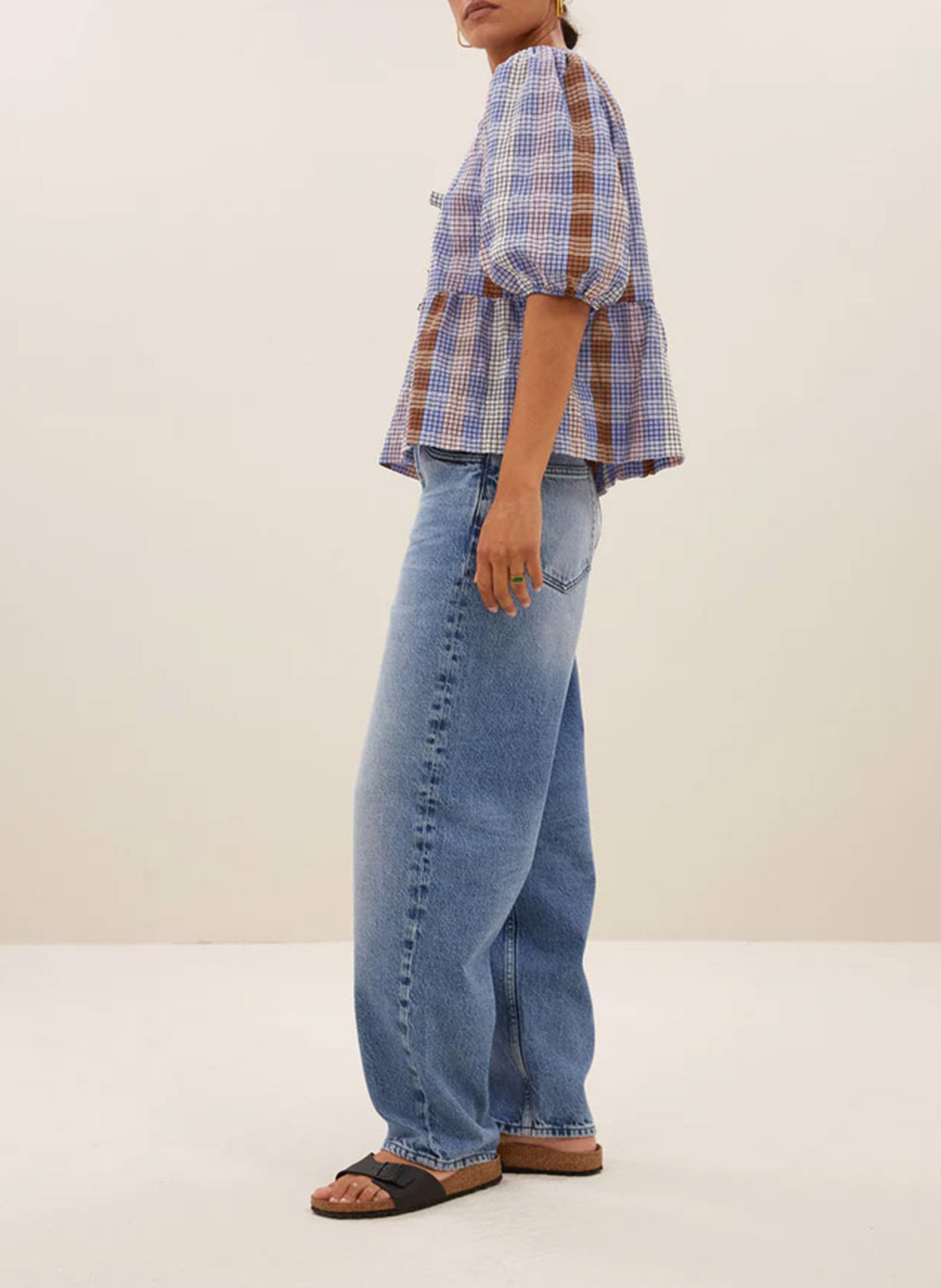 Printed loose-fitting blouse with bows BY BAR Purple