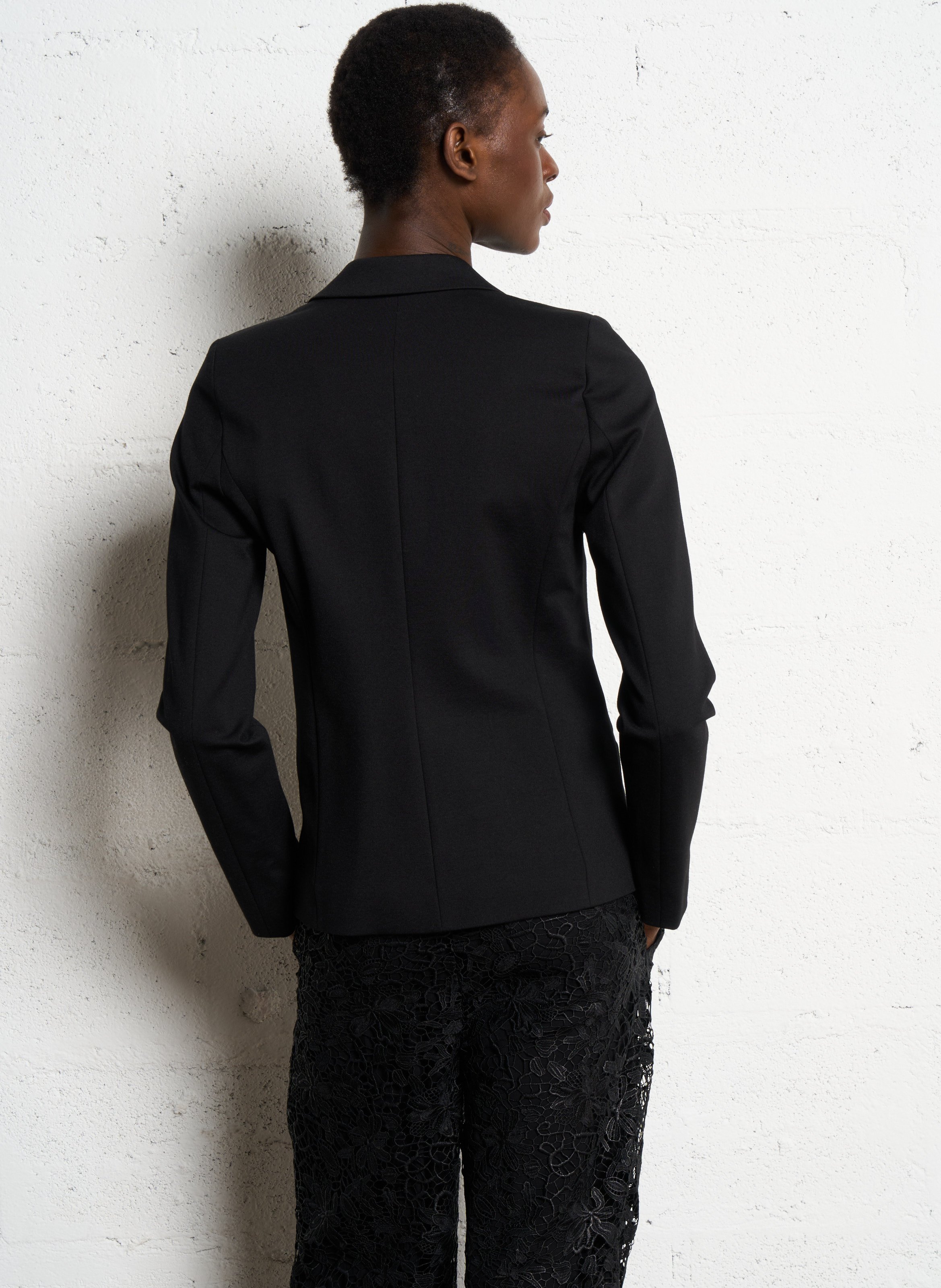 Gedetailleerde blazer van corduroy Zwart