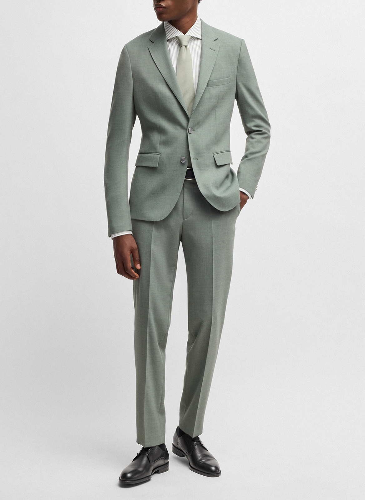 Chaussures de villes à lacets en cuir BOSS Noir