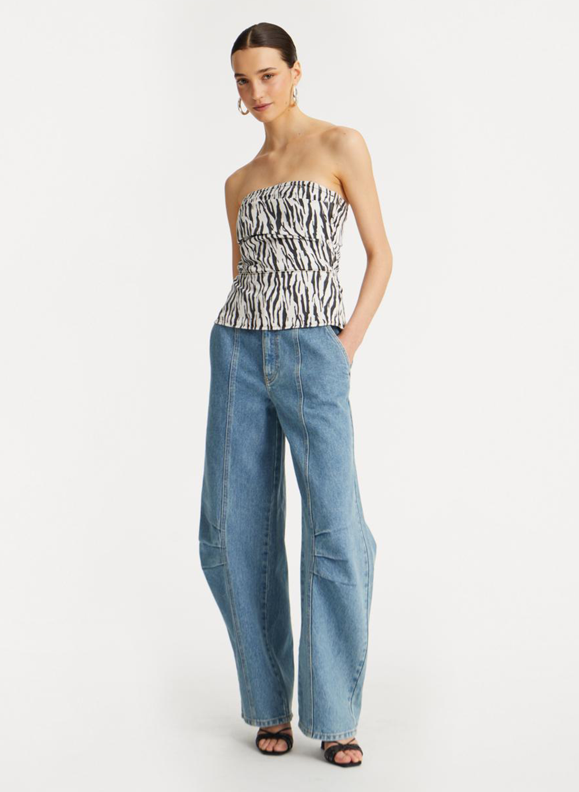 Jean cargo en coton bio ROTATE Bleu