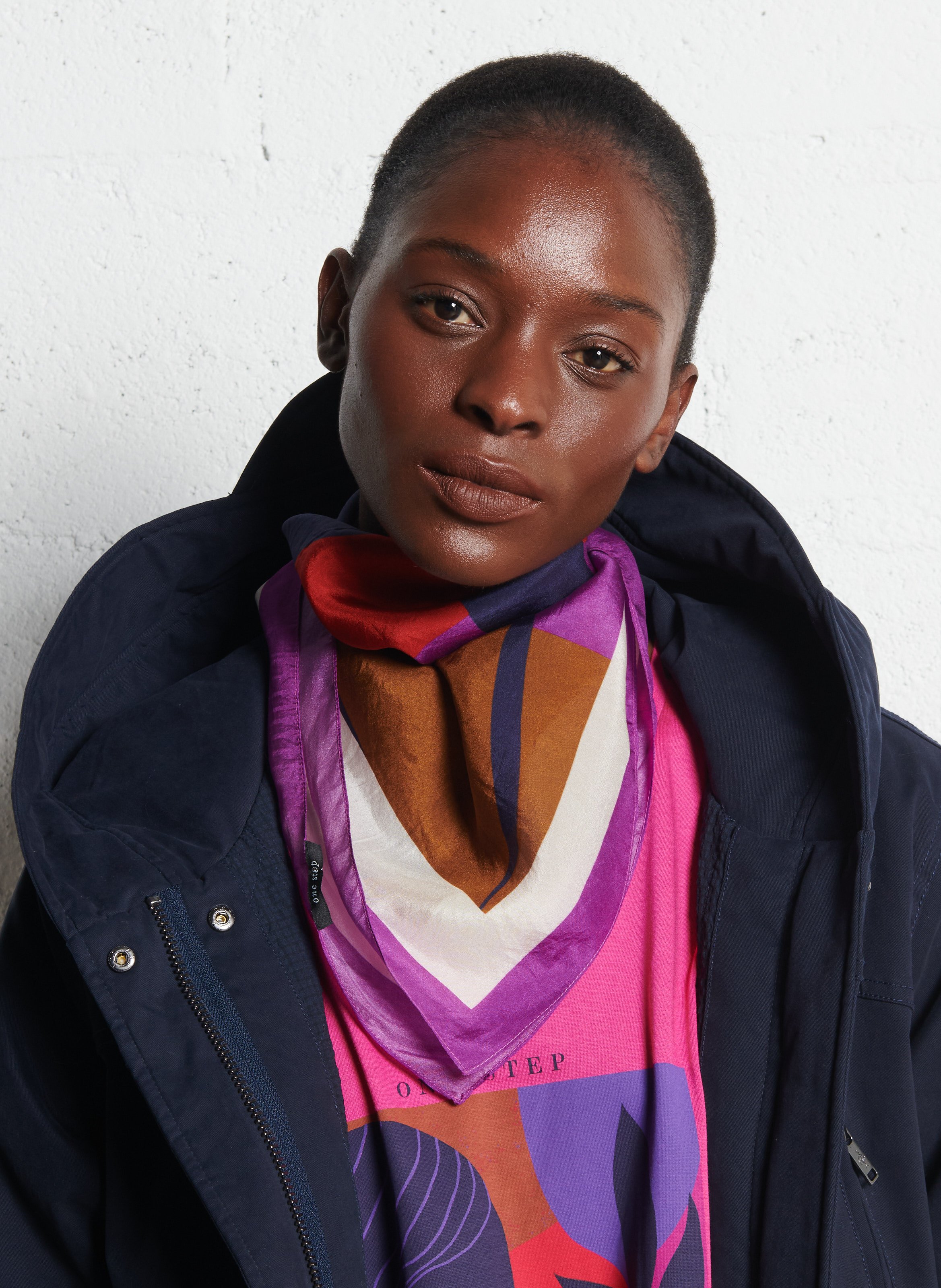 Foulard van zijde ONE STEP Violet