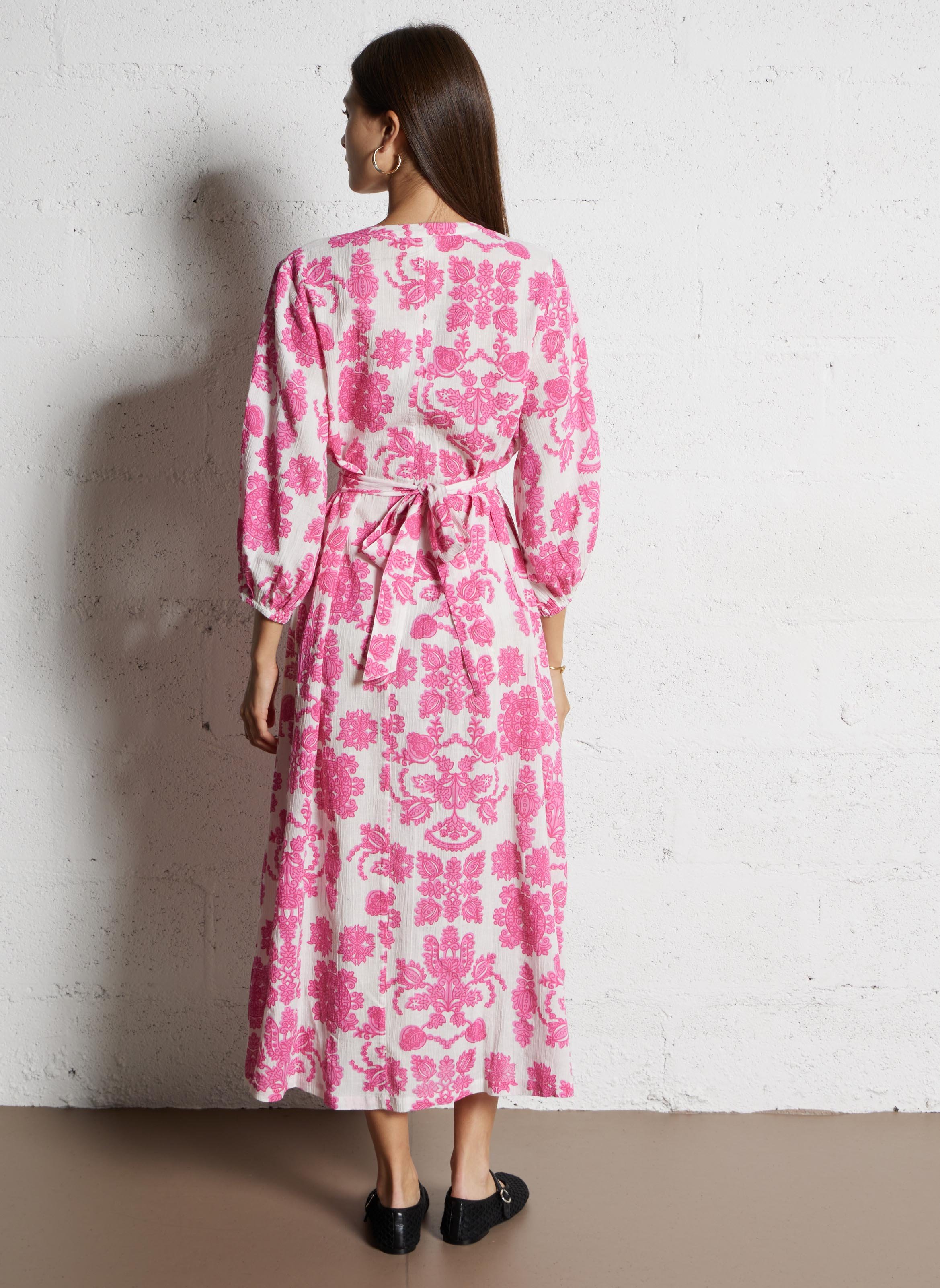 Robe longue en coton mélangé MAISON 123 Rose