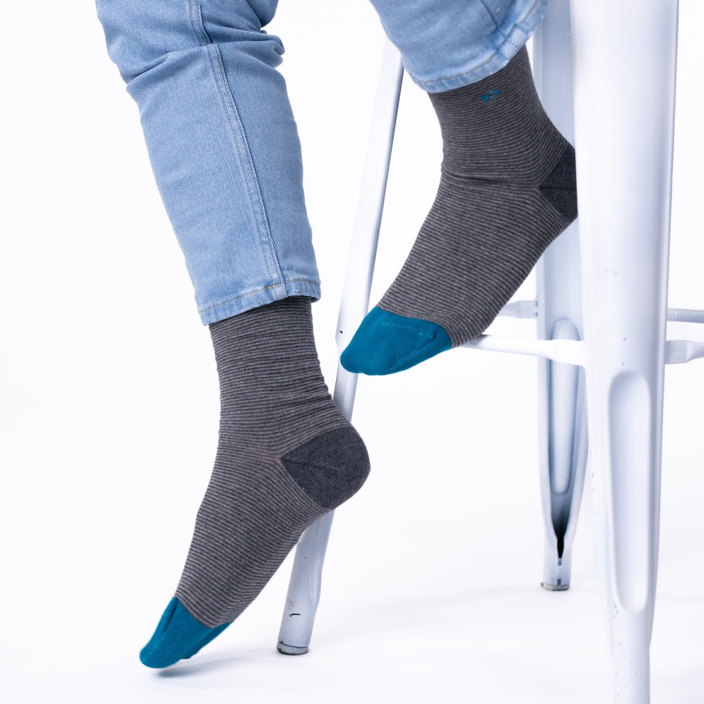 Striped combed cotton socks BILLYBELT Grey