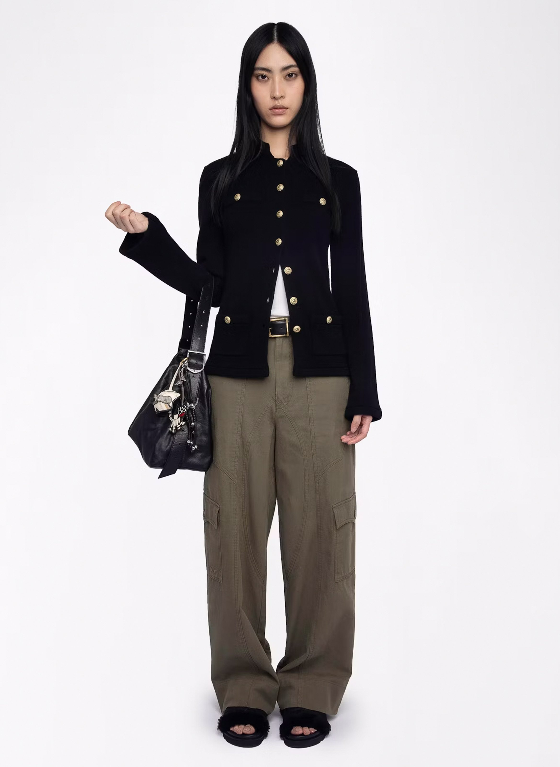 Pull droit en laine mélangée ZADIG&VOLTAIRE Noir