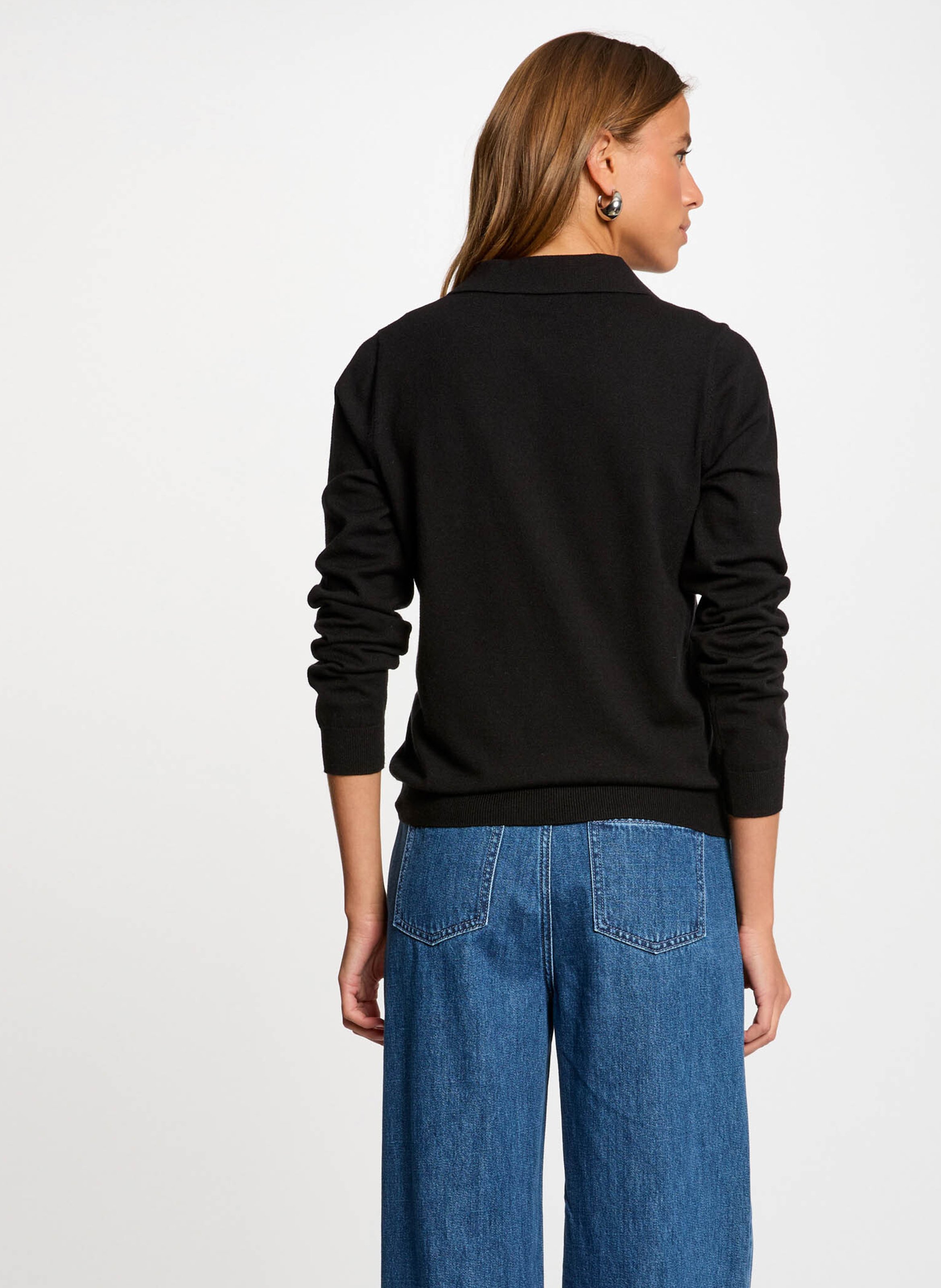 Sjaal van fantasietricot - Aly MORGAN Zwart